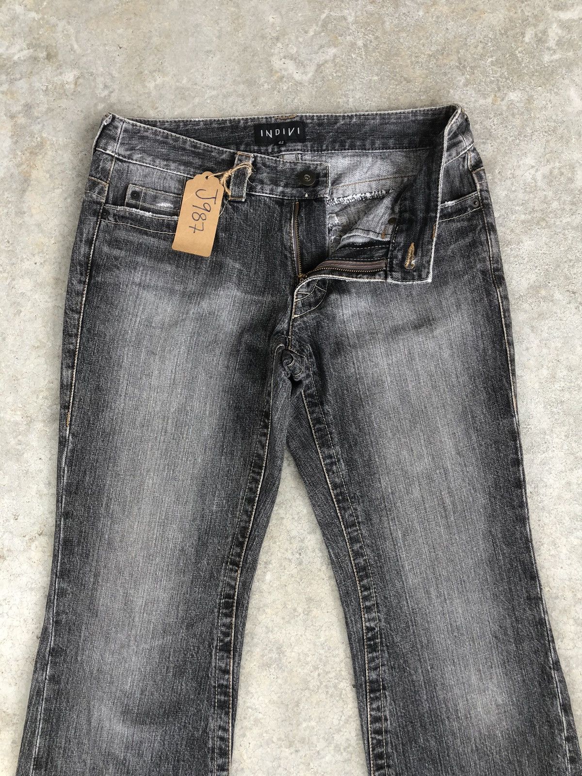 Japanese Brand Japanese Indivi Flared Jeans Distressed Jeans Size US 32 / EU 48 - 3 Thumbnail