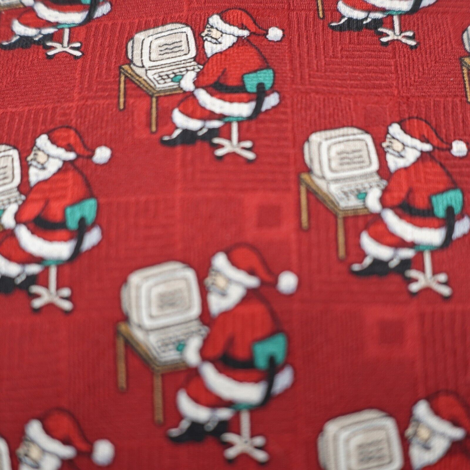 Designer Today's Man Red Christmas Santa Computer Woven Short Wide Si Size ONE SIZE - 2 Thumbnail