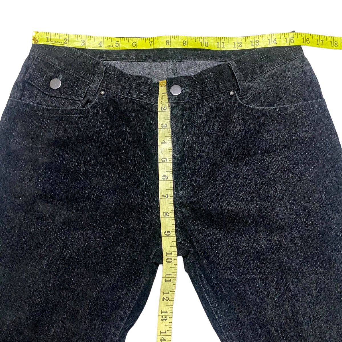 Katharine Hamnett London HAMNETT Black Velvet Cotton Flare Pants Size US 30 / EU 46 - 18 Thumbnail