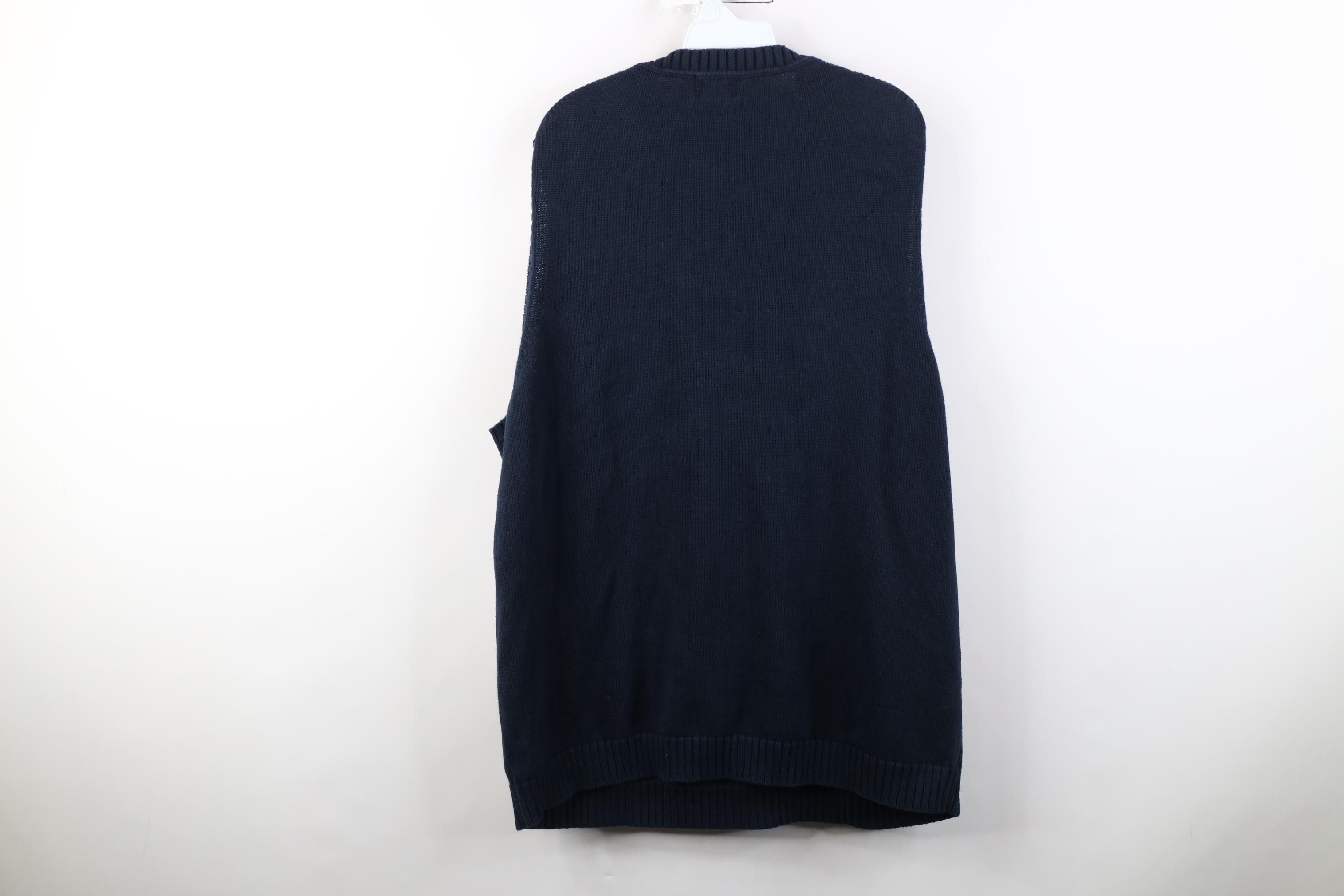 L.L. Bean Vintage 90s LL Bean Cotton Knit V-Neck Sweater Vest Blue Size US XXL / EU 58 / 5 - 8 Thumbnail