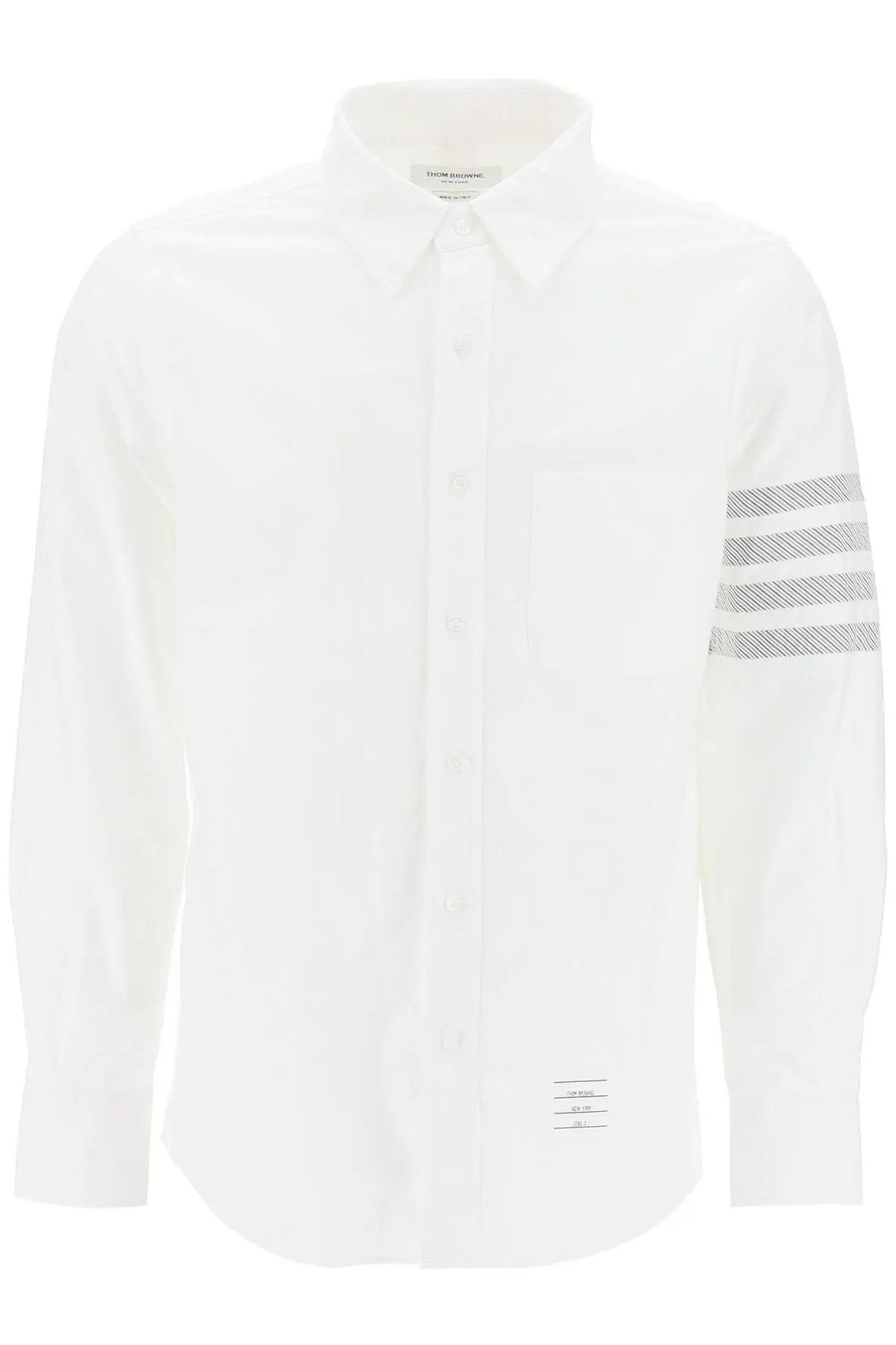 image of Thom Browne O1S22I1N0324 4-Bar Shirt In White, Men's (Size XL)