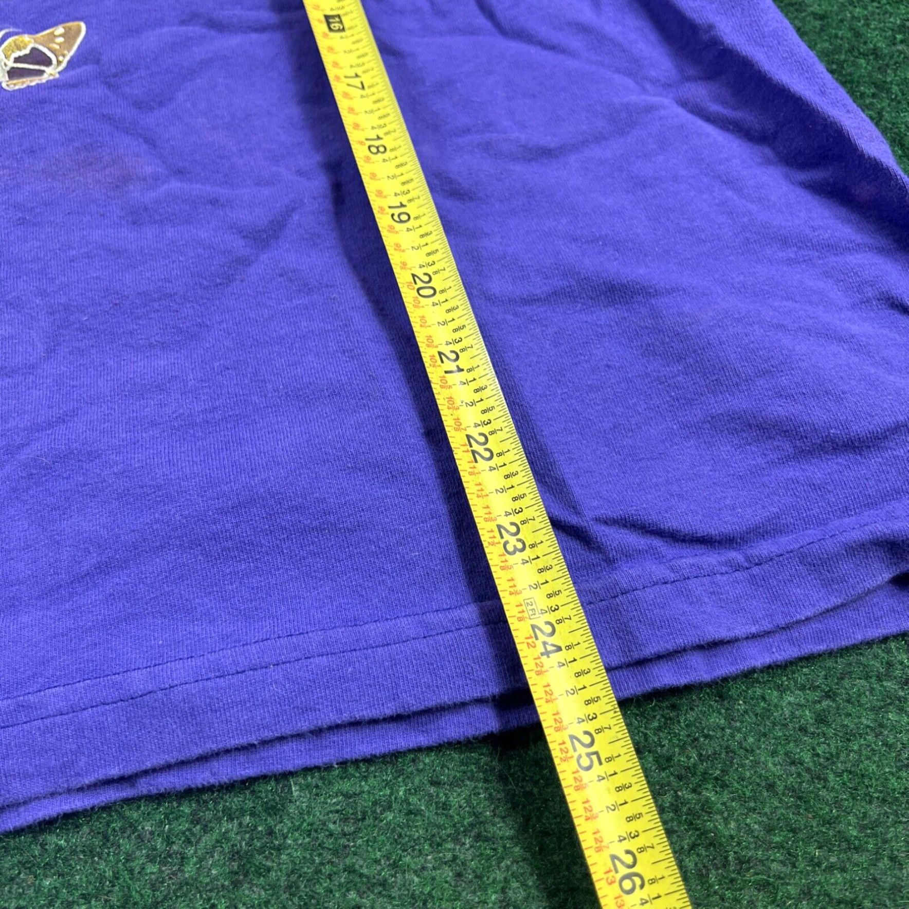 Hanes Vintage 90s Shirt Size Large Short Sleeve Sunflower Purple Size L / US 10 / IT 46 - 6 Thumbnail