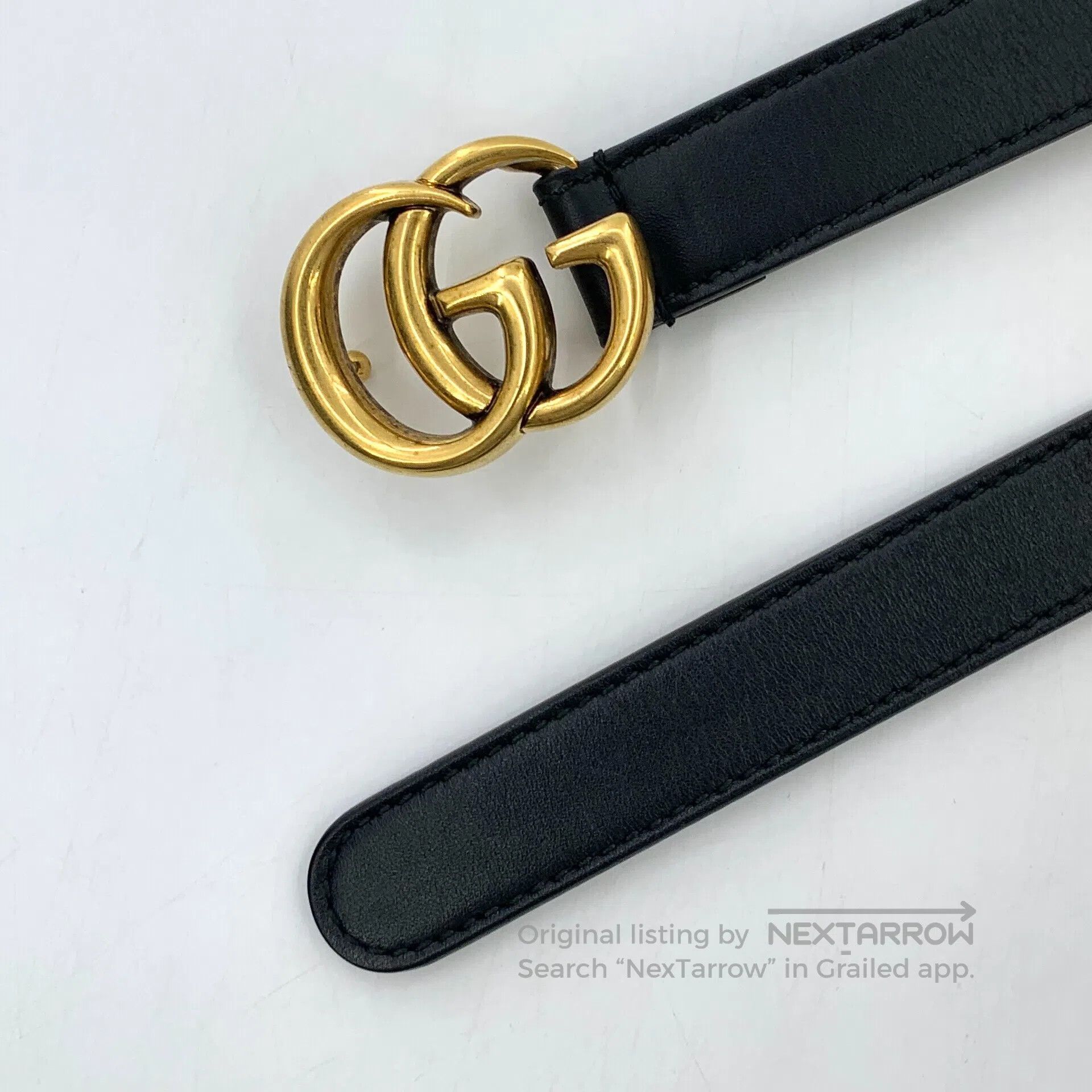 Gucci Guicci Black Double G Smooth Buckle Belt| Size ONE SIZE - 4 Thumbnail