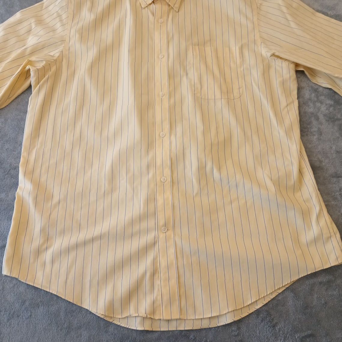 Lands' End Lands' End Shirt Mens 17 Yellow Blue Striped Long Sleeve Button-Down Dress Shirt Mens Regular Size 17 Yellow Striped Vintage No Size US XL / EU 56 / 4 - 5 Thumbnail
