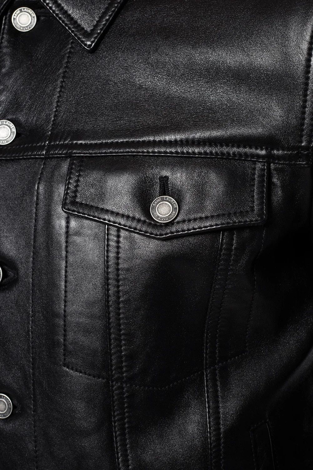 Saint Laurent Paris o1y0325 Leather Jacket in Black Size US L / EU 52-54 / 3 - 2 Thumbnail