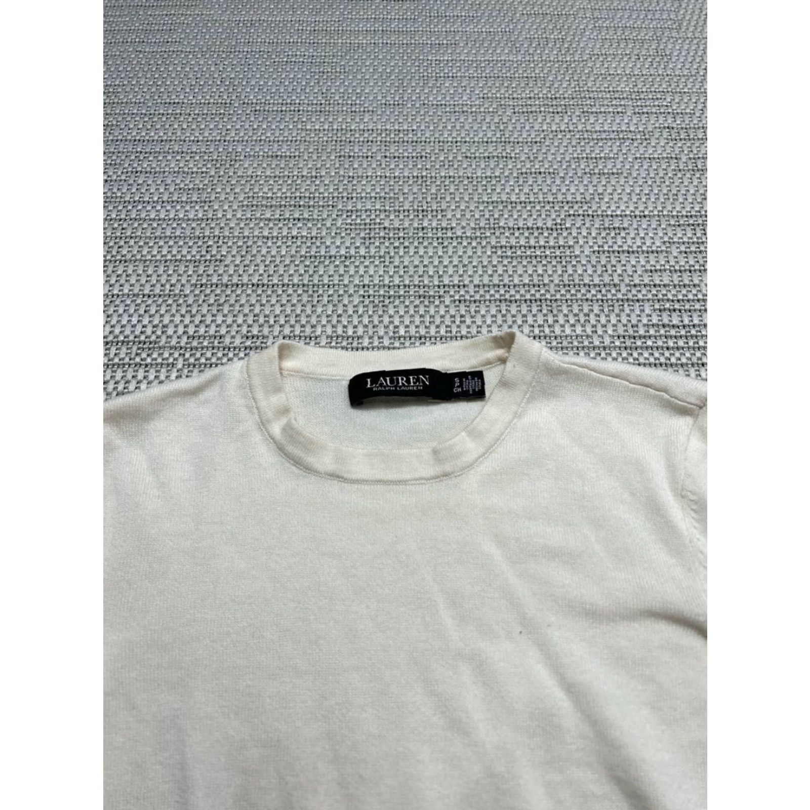Ralph Lauren Lauren Ralph Lauren Sweater Womens Small Ivory Cotton Blend Knit Pullover Size S / US 4 / IT 40 - 2 Thumbnail