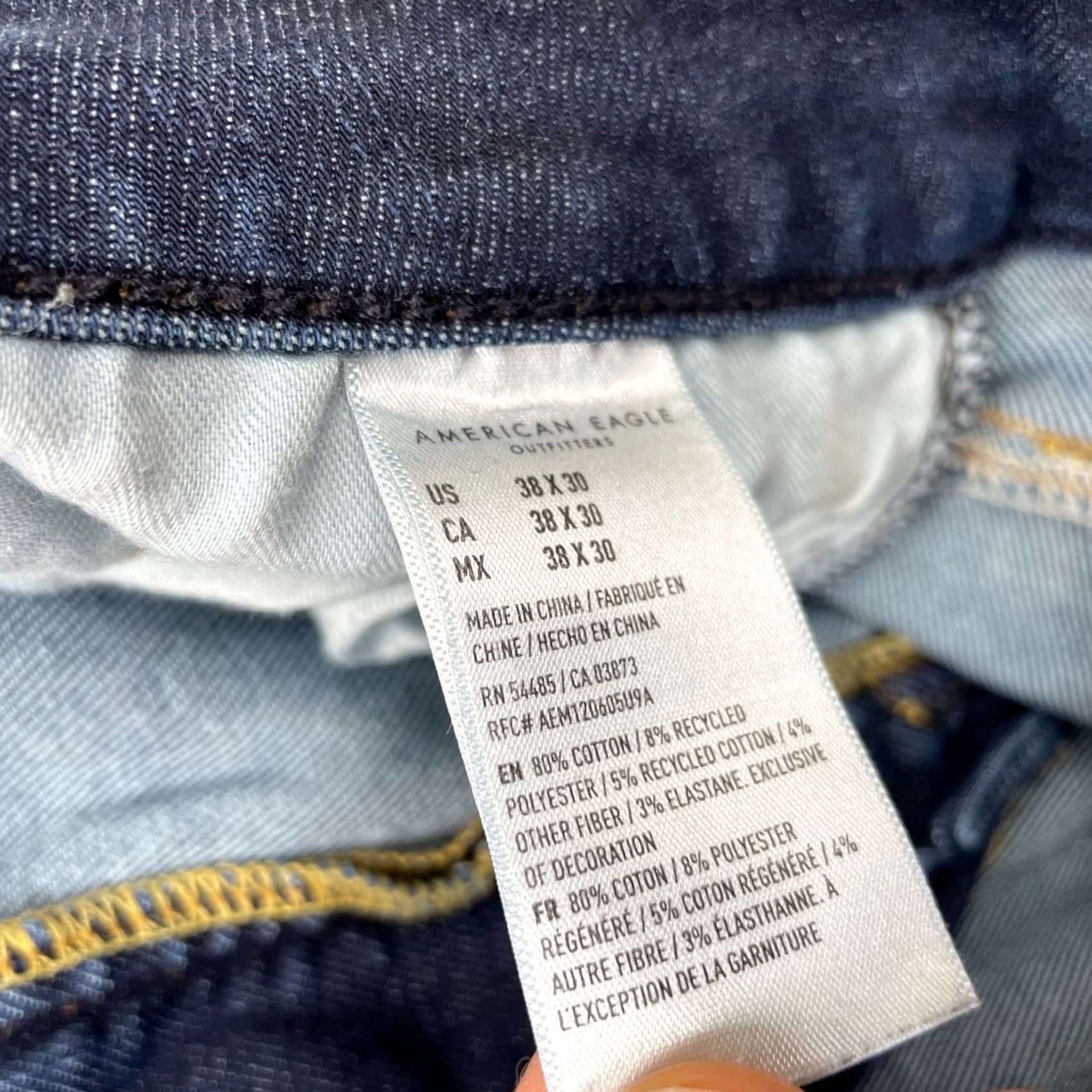 American Eagle Outfitters VINTAGE American Eagle Outfitters Jeans Mens 38x30 Blue AirFlex 360 Skinny Distressed (Note: Original had no vintage; included for format only) Size US 36 / EU 52 - 5 Thumbnail