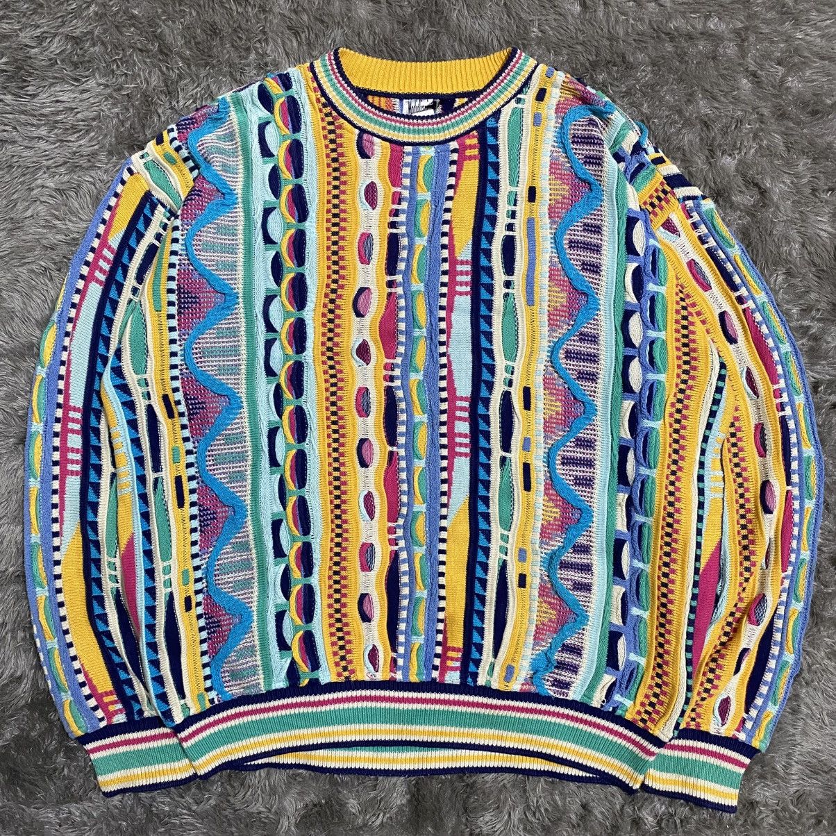 Coogi Vintage 90s Modigliani Coogie Style 3D Knit Sweater Size US L / EU 52-54 / 3 - 1 Thumbnail