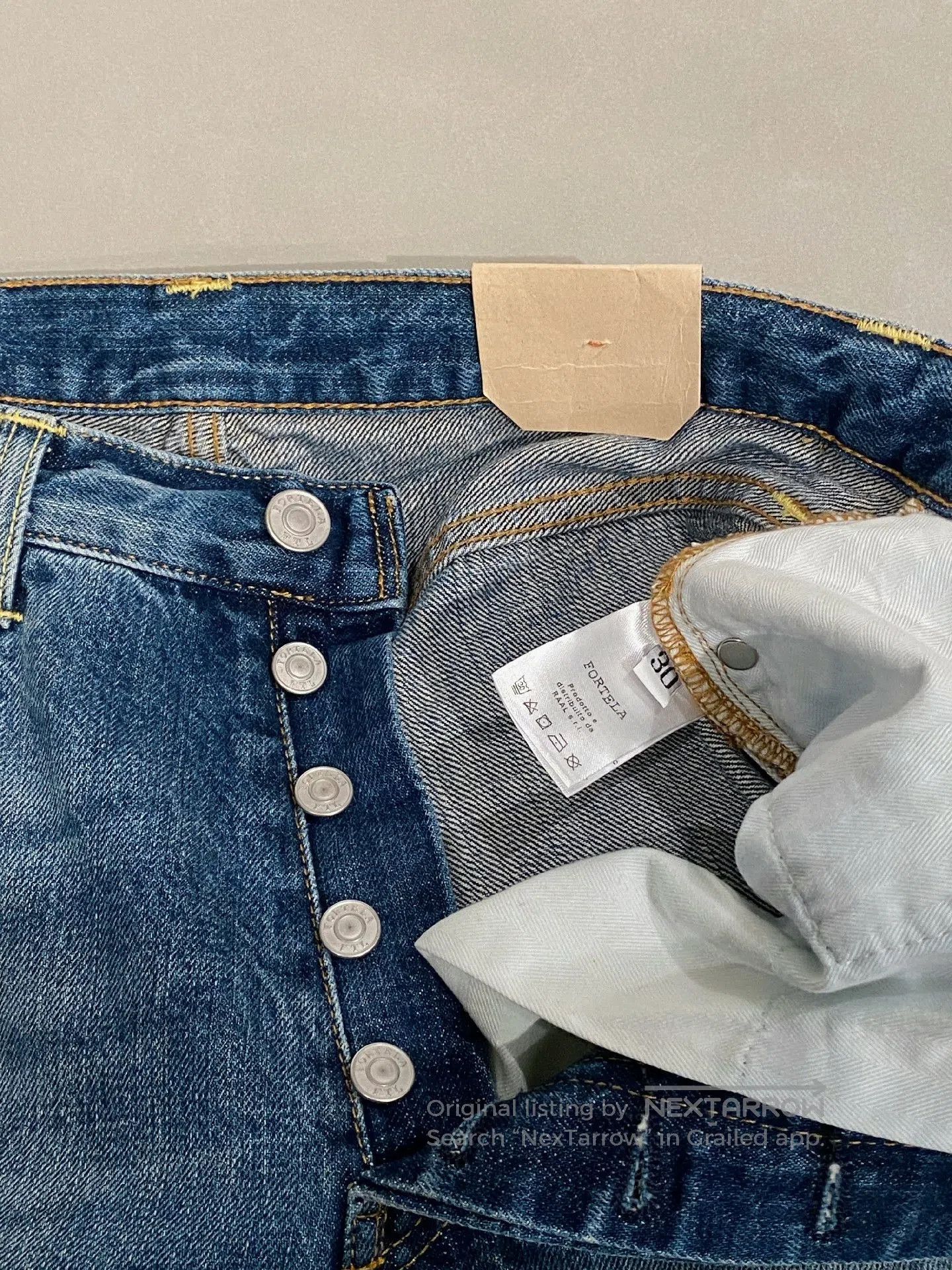 Fortela FORTELA F Logo Selvedge Washed Jeans. Size US 30 / EU 46 - 7 Thumbnail