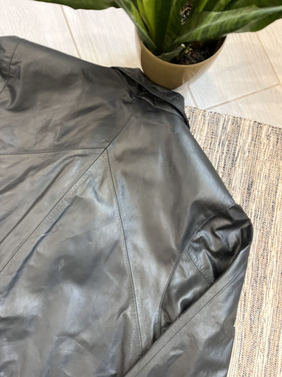 Vintage Vintage Comint Leather Coat Jacket Black minimalistic retro Size US XL / EU 56 / 4 - 15 Thumbnail