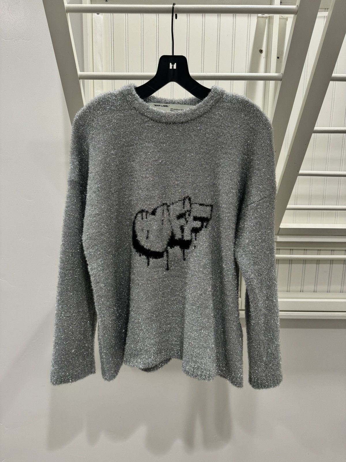Off-White Off White Silver OFF Knit Sweater Size XS / US 0-2 / IT 36-38 - 1 Thumbnail
