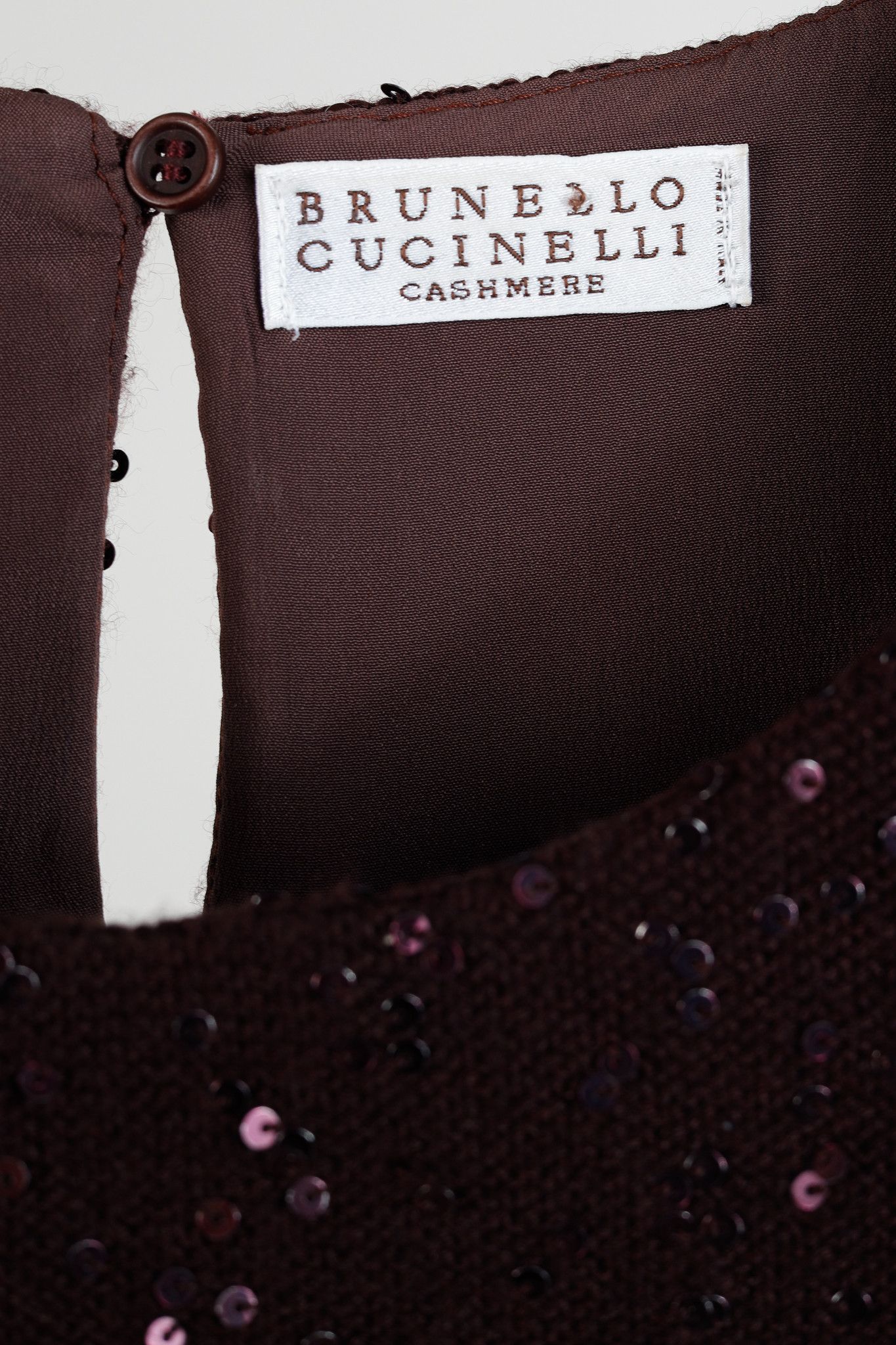 Brunello Cucinelli Brunello Cucinelli Cashmere Purple Sequin Knit Dress Size L / US 10 / IT 46 - 4 Thumbnail