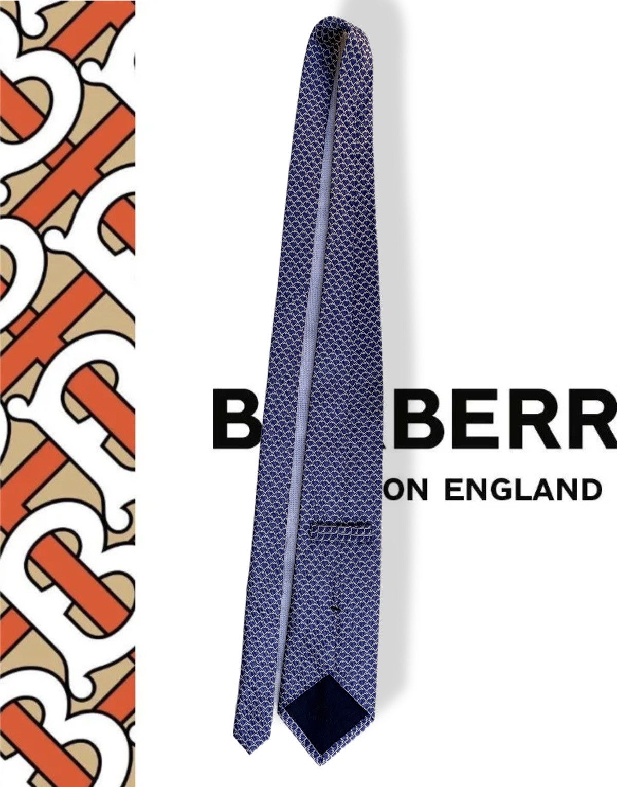 Burberry Burberry Tie Burberrys Vintage Blue JACQUARD NECKTIE Check Size ONE SIZE - 2 Thumbnail