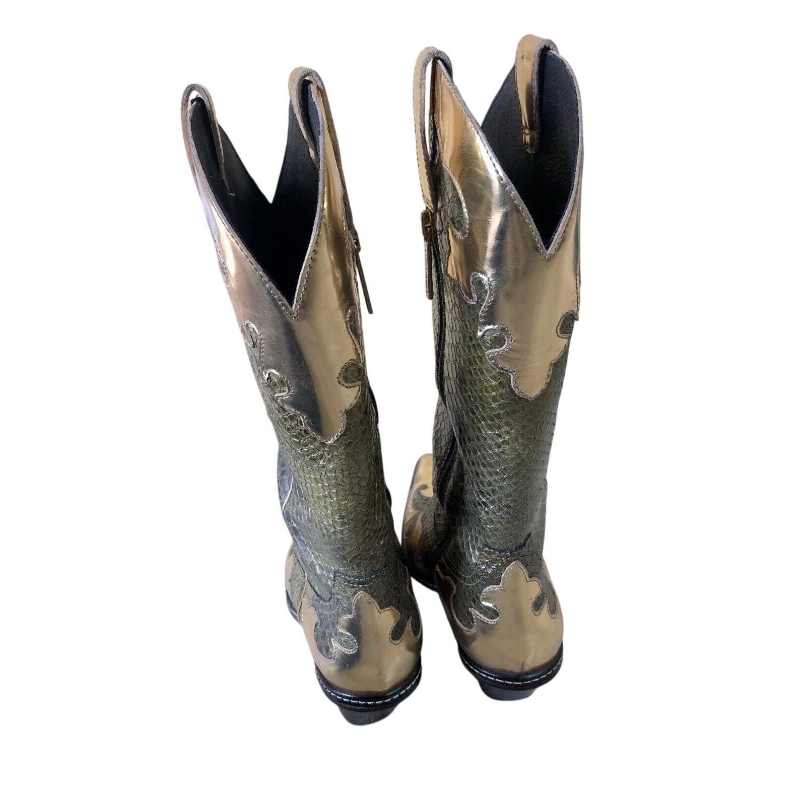 Donald Pliner Donald Pliner Western Metallic Snake Leather Boot $695 Size US 8.5 / IT 38.5 - 6 Thumbnail