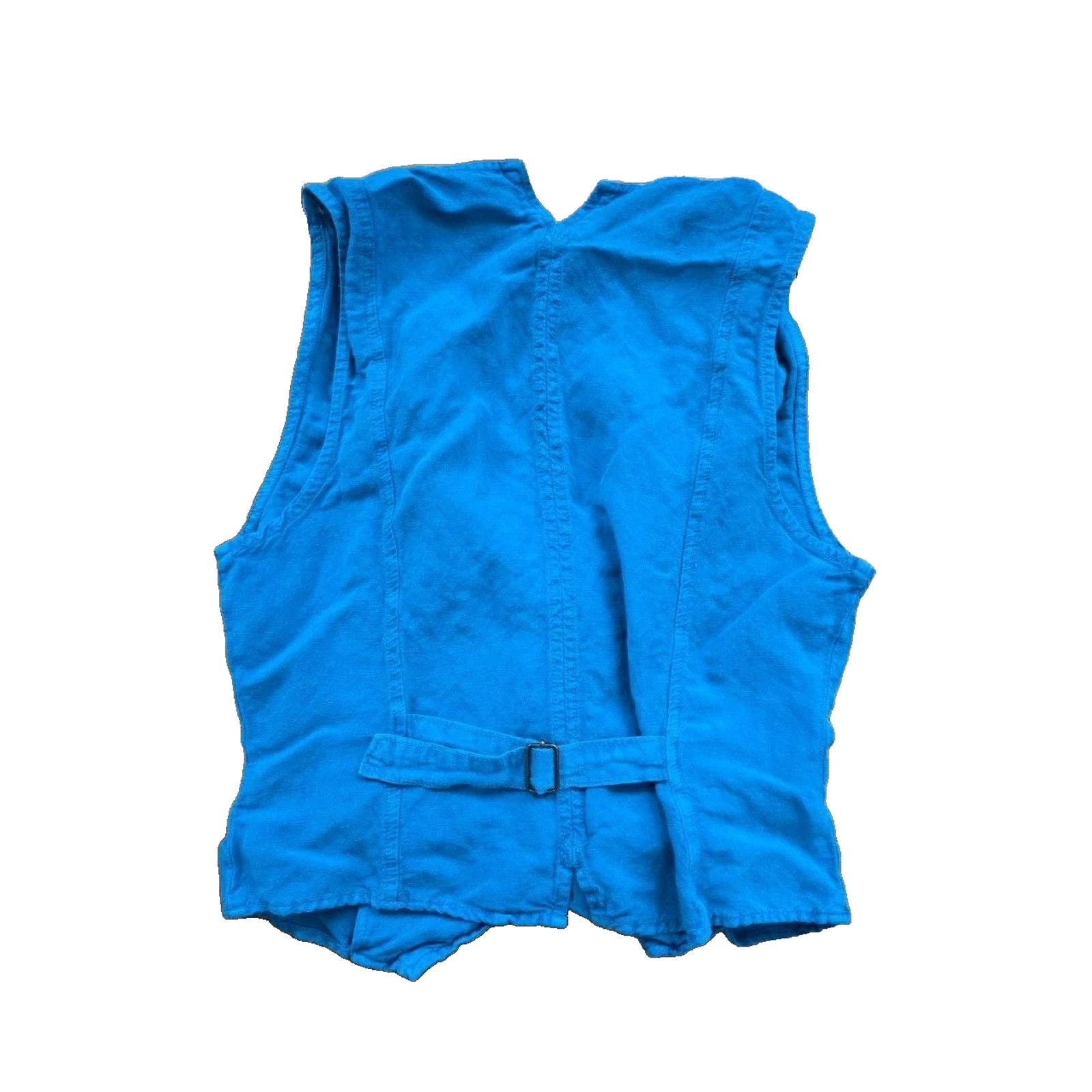 destin YFB Vest Top Sz Medium Linen Blend Button Up Blue A001556 Size M / US 6-8 / IT 42-44 - 7 Thumbnail