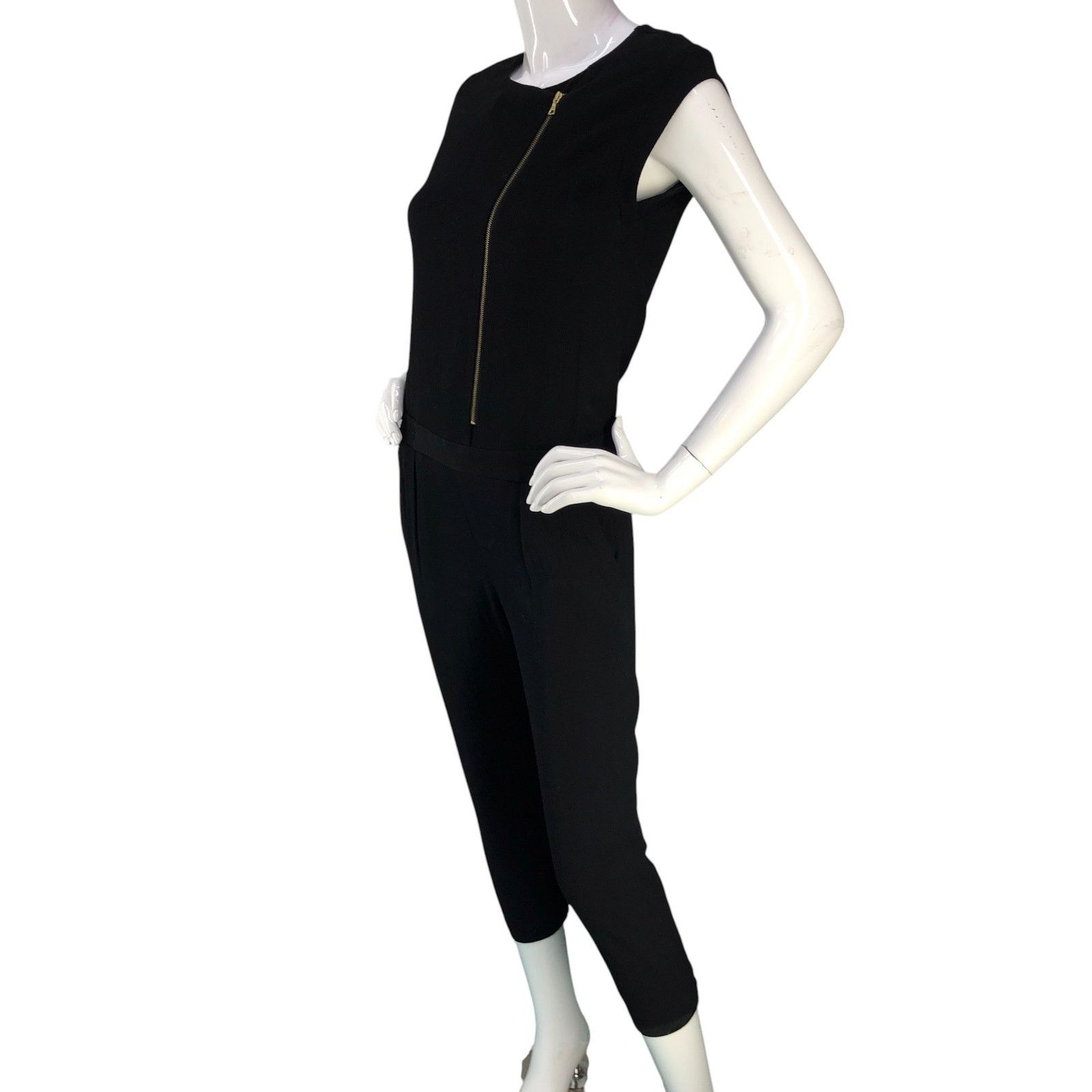 J.Crew J Crew Size 2P Jumpsuit Asymmetric Zip Viscose Crepe Cropped Size 26" / US 2 / IT 38 - 4 Thumbnail