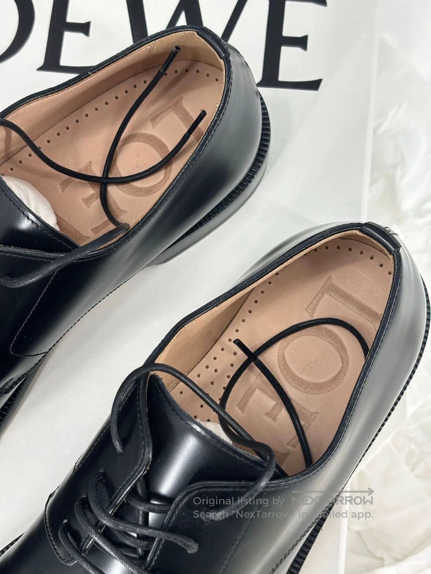 Loewe Loewe Black Leather Campo Shoes for Men. Size US 8.5 / EU 41-42 - 3 Thumbnail
