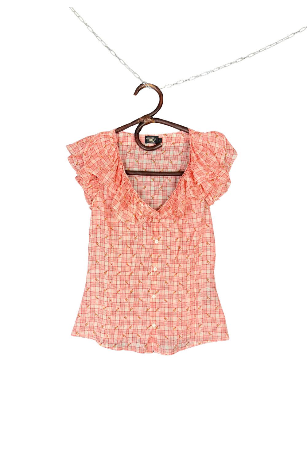 Polo Ralph Lauren RRL Ralph Lauren Prairie Floral Plaid Ruffle Blouse Women’s Size US XS / EU 42 / 0 - 1 Thumbnail