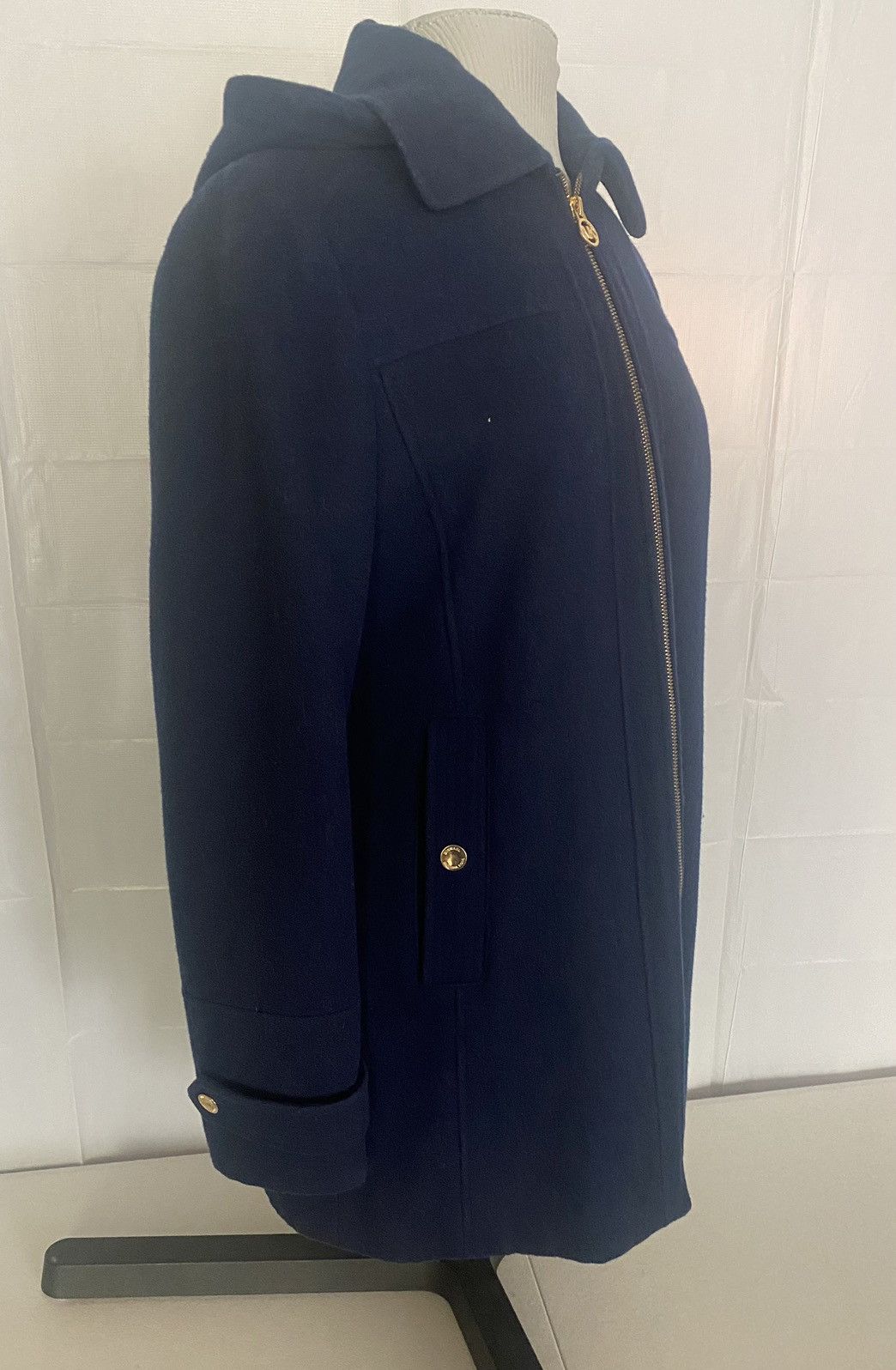Michael Kors Michael Kors Women's Navy Blue Wool Blend Coat w/Hood Medium Size M / US 6-8 / IT 42-44 - 5 Thumbnail