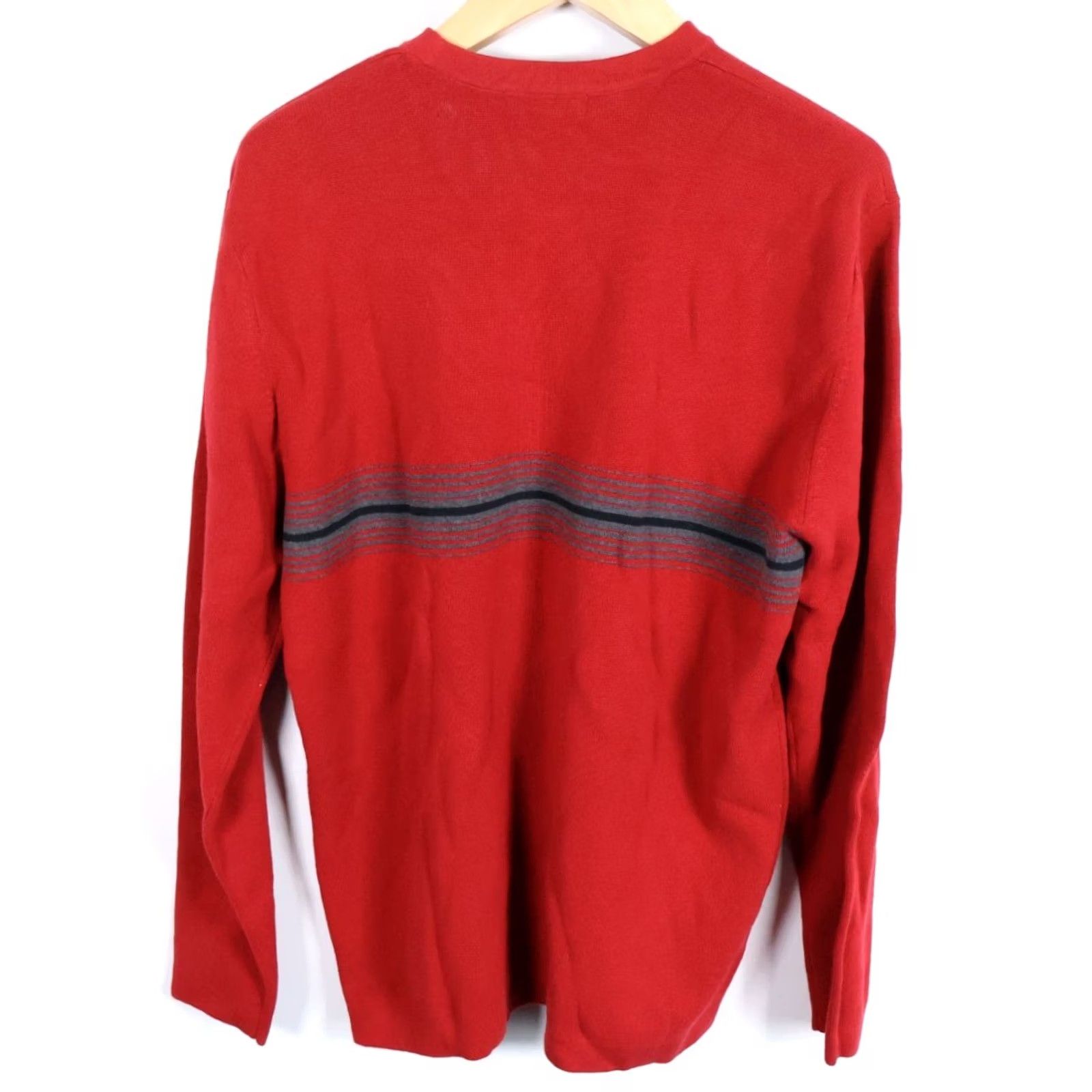 Cherokee VINTAGE Cherokee Sweater Men XL Red Striped 100% Cotton Knit Crewneck VTG Pullover Size US XL / EU 56 / 4 - 2 Thumbnail