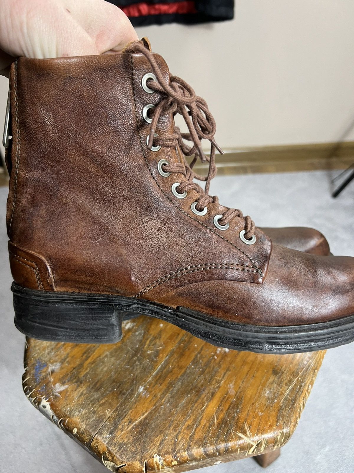 A.S.98 Woman’s A.S 98 Leather Boots Stupped Straps Zipped Closure Size US 8 / IT 38 - 6 Thumbnail