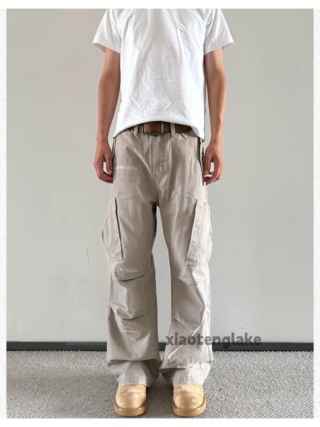Designer × Japanese Brand × Vintage unisex washed faded work pleated yuppie cargo pants Size US 26 / EU 42 - 5 Thumbnail