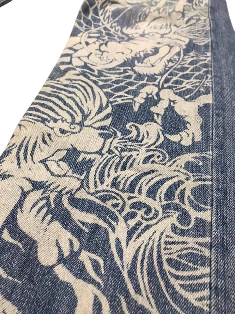 Japanese Brand RARE‼️‼️ Buden Sukajan Dragon Tiger Ovp Jeans Size US 36 / EU 52 - 8 Thumbnail