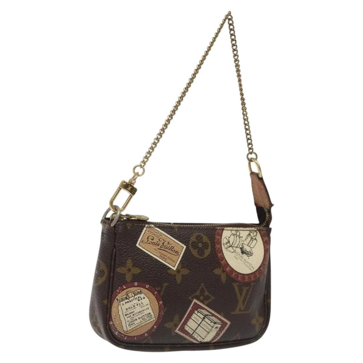 Louis Vuitton Stamps Mini Pochette Bag in Brown, Women's