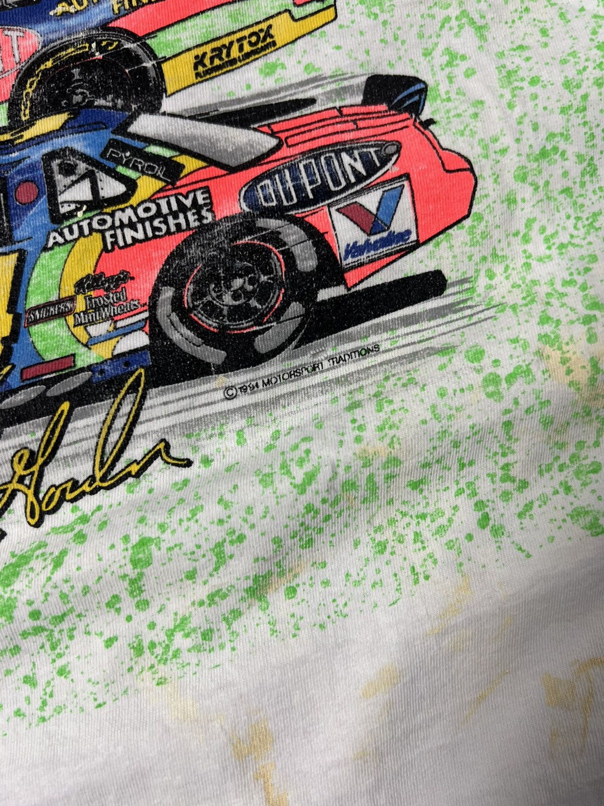 NASCAR Vintage 90s Jeff Gordon Neon Vibrant NASCAR Racing Car Tee Size US XL / EU 56 / 4 - 2 Thumbnail