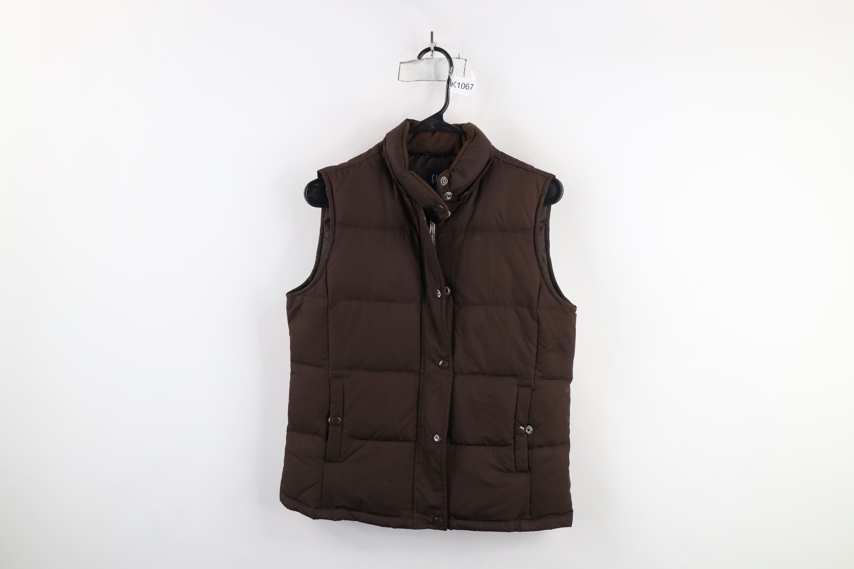 Gap × Vintage Vintage Y2K Gap Faded Full Zip Puffer Vest Jacket Brown Size S / US 4 / IT 40 - 1 Thumbnail