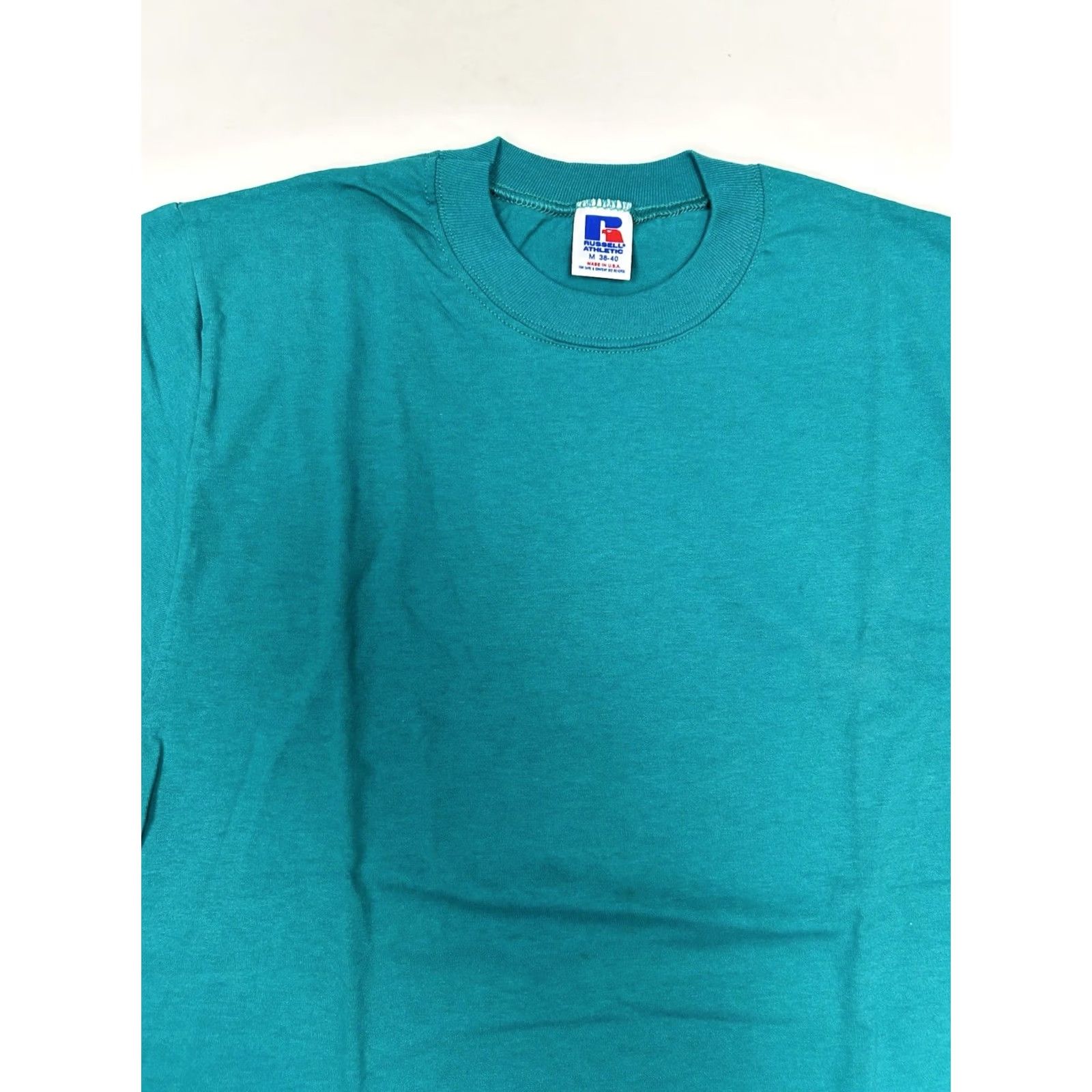 Russell Athletic VINTAGE Russell Athletic Blank T-shirt Mens M USA Made Shirt Short Sleeve Crew Neck Blue 90s USA Size US M / EU 48-50 / 2 - 2 Thumbnail