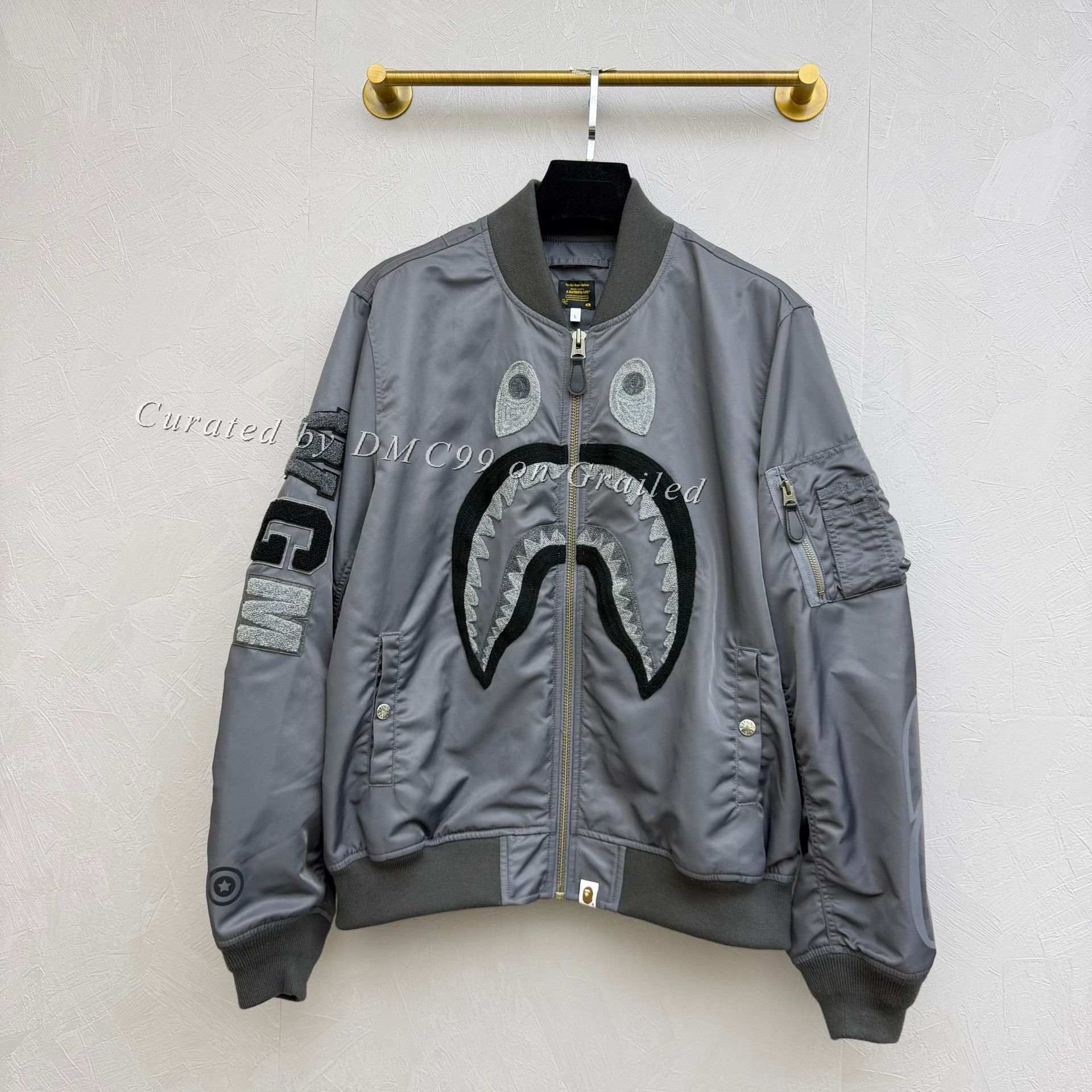 Bape Bape Embroidered Shark Logo Pilot Jacket Size US L / EU 52-54 / 3 - 1 Thumbnail