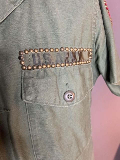 Other US Military issued ARMY custom studded button shirt details Size US M / EU 48-50 / 2 - 7 Thumbnail