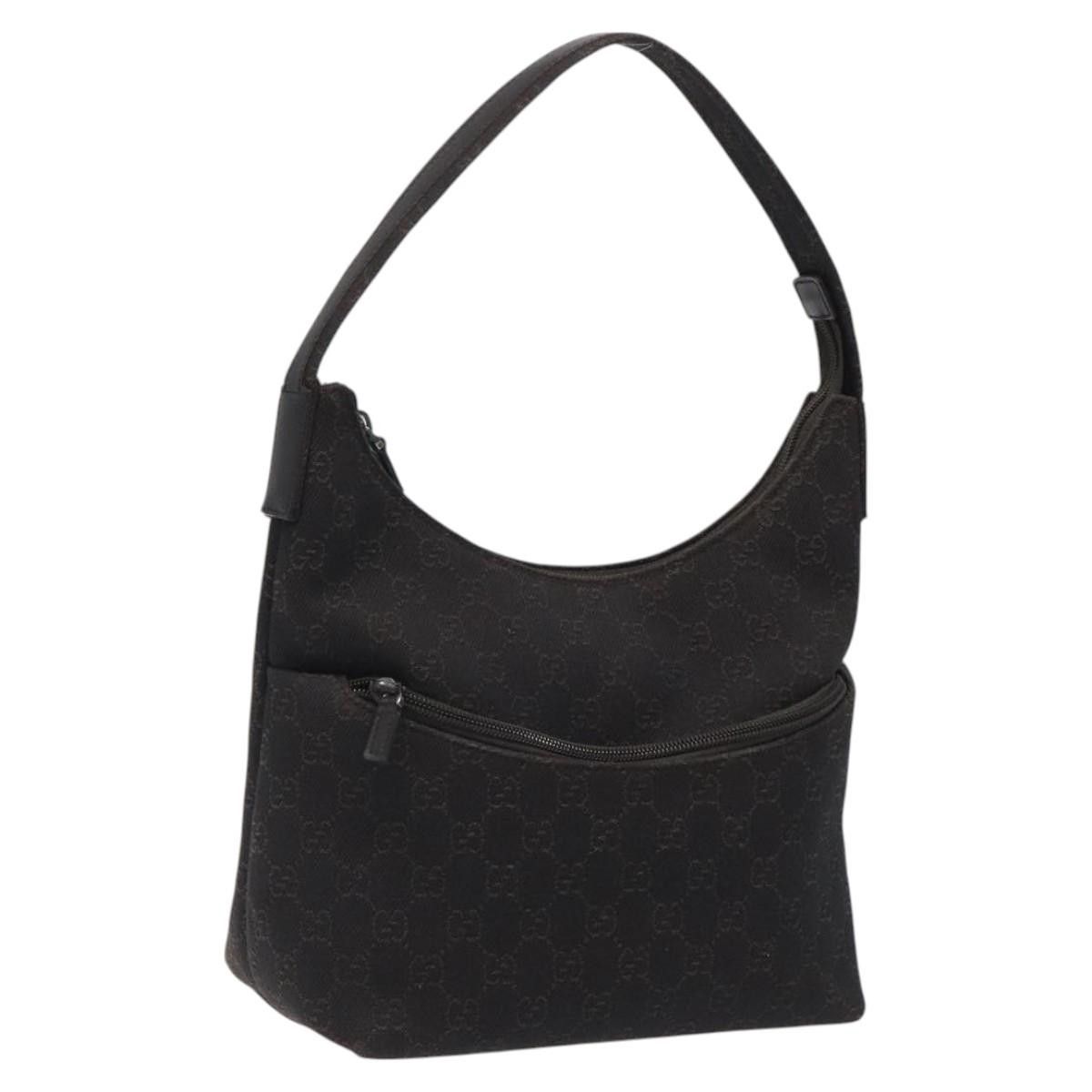 Gucci GG Canvas Shoulder Bag Outlet Dark Brown 105649 Auth 121907, Women's
