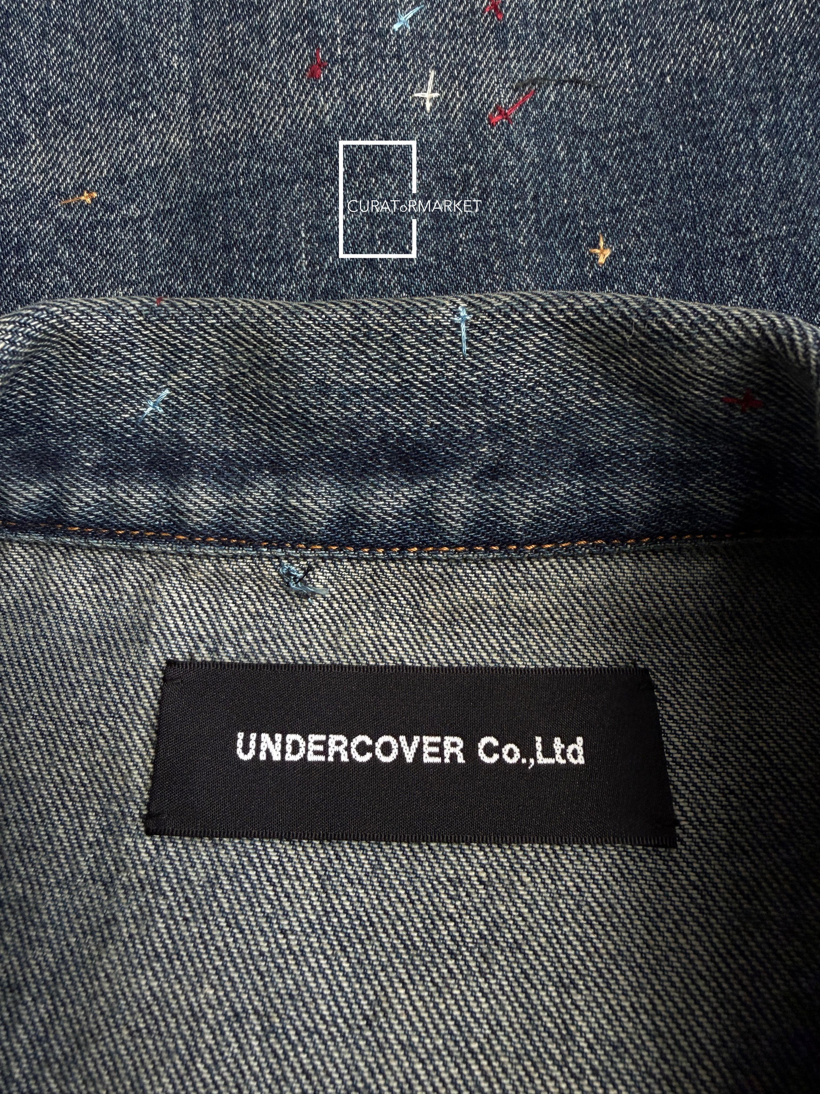 Undercover Cross Stitched Embroidered Indigo Cropped Denim Jacket FW24 Size US M / EU 48-50 / 2 - 12 Thumbnail