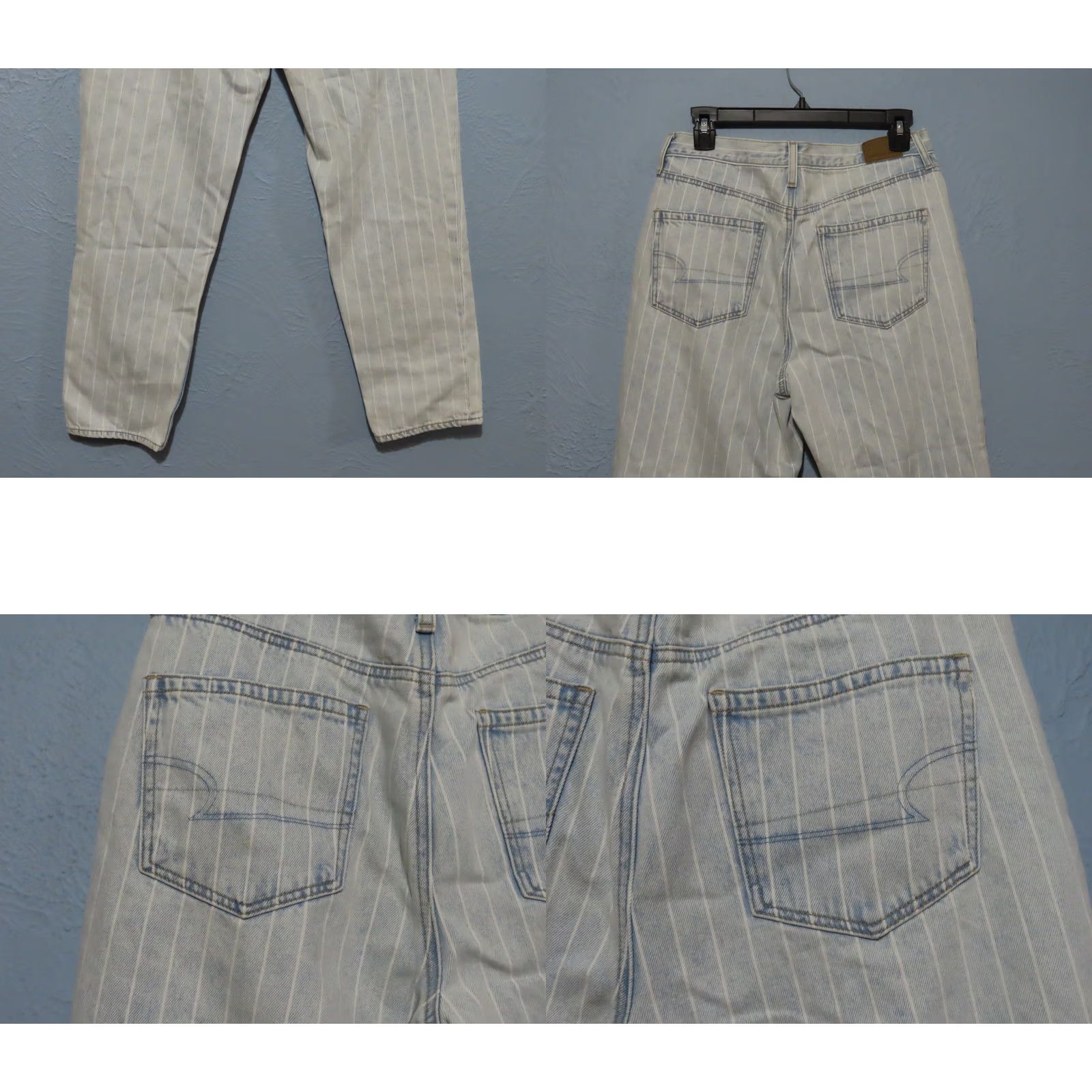 American Eagle Outfitters VINTAGE American Eagle Outfitters Mom Jeans Jeans Women 8 Blue White Striped Denim High Rise Ankle 26" Inseam Girls? Size 30" / US 8 / IT 44 - 8 Thumbnail