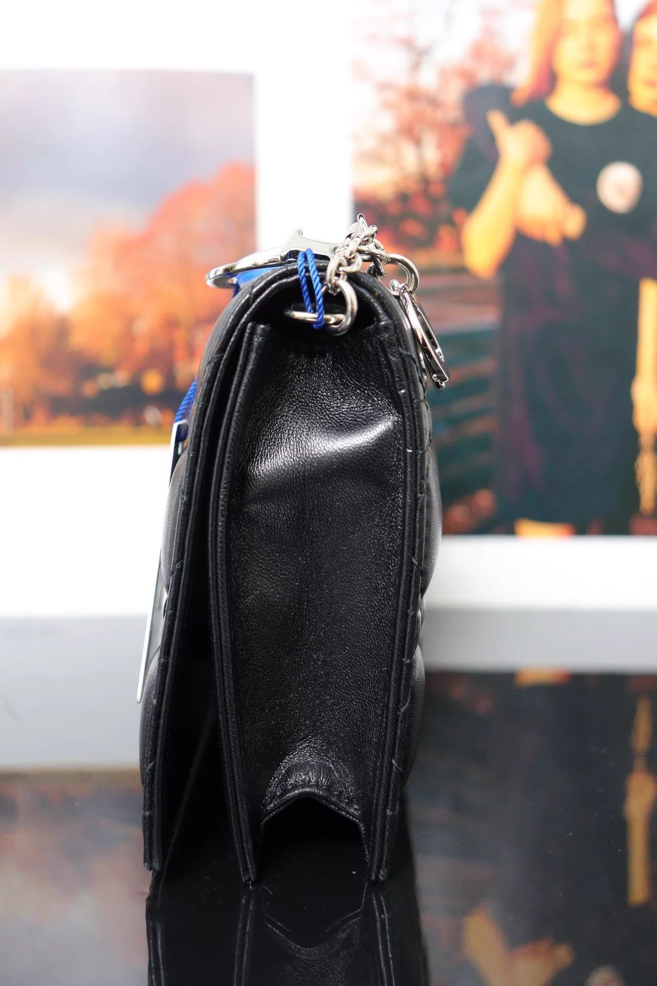 Dior Dior WOC Chain Bag Black Silver 27x12.5cm Auth Checked Size ONE SIZE - 4 Thumbnail