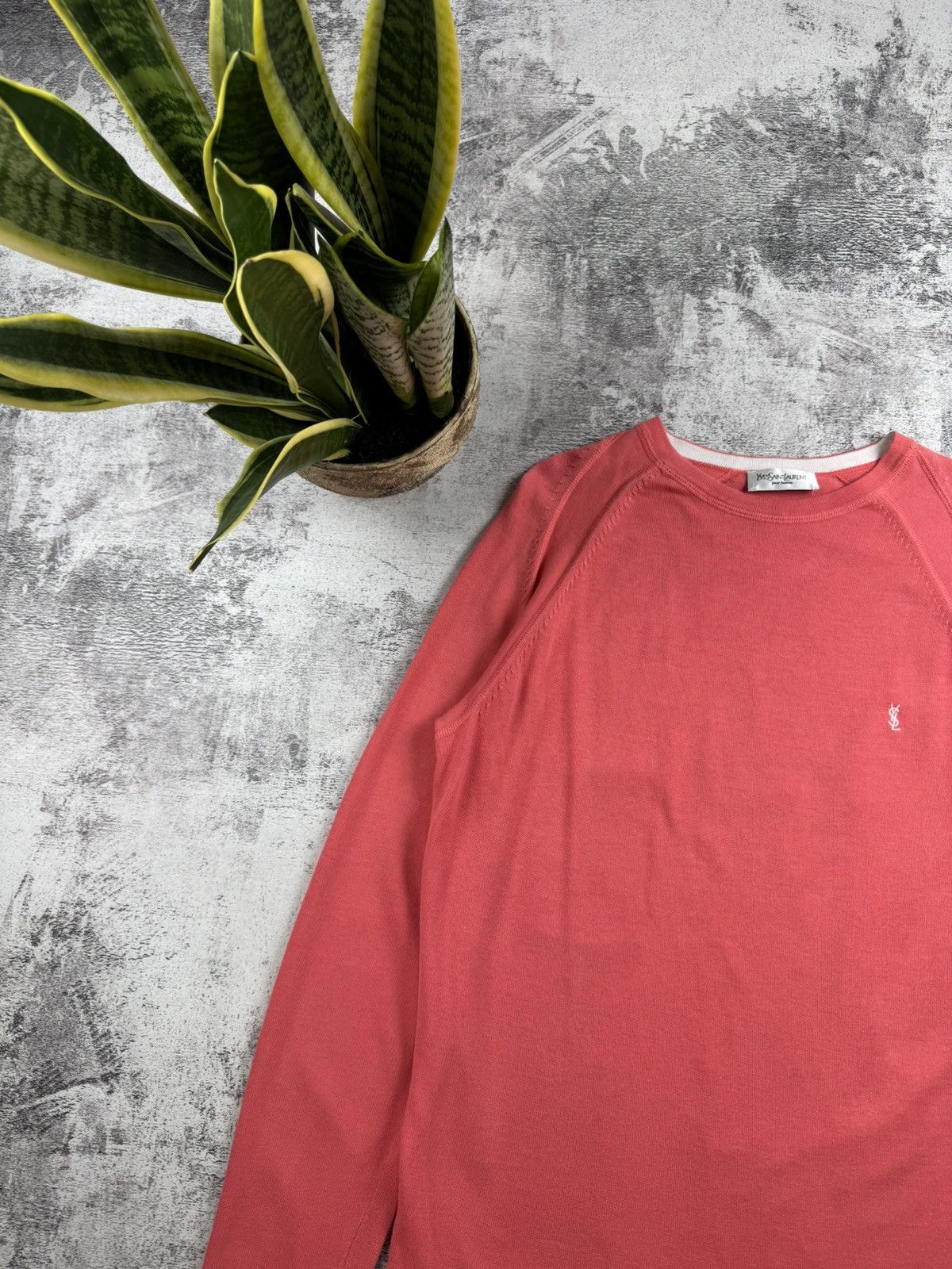 Yves Saint Laurent Yves Saint Laurent Men’s Cotton YSL Knit Pink XL Sweatshirt Sweater Pullover Size US XL / EU 56 / 4 - 5 Thumbnail