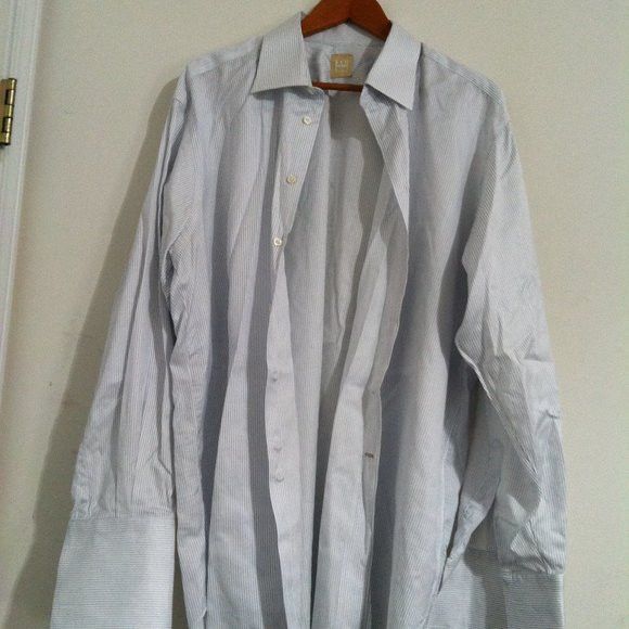 Ike Behar IKE BEHAR MENS 100%COTTON DRESS SHIRT W/FRENCH CUFFS 17.5 Size US XL / EU 56 / 4 - 5 Thumbnail