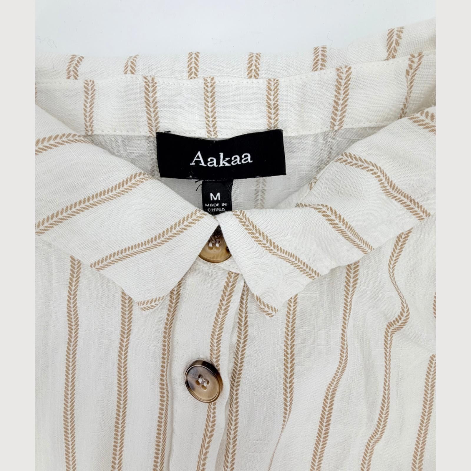 Kai Aakmann AAKAA Dress Boho Handkerchief Hem Ivory Stripe M Size M / US 6-8 / IT 42-44 - 4 Thumbnail