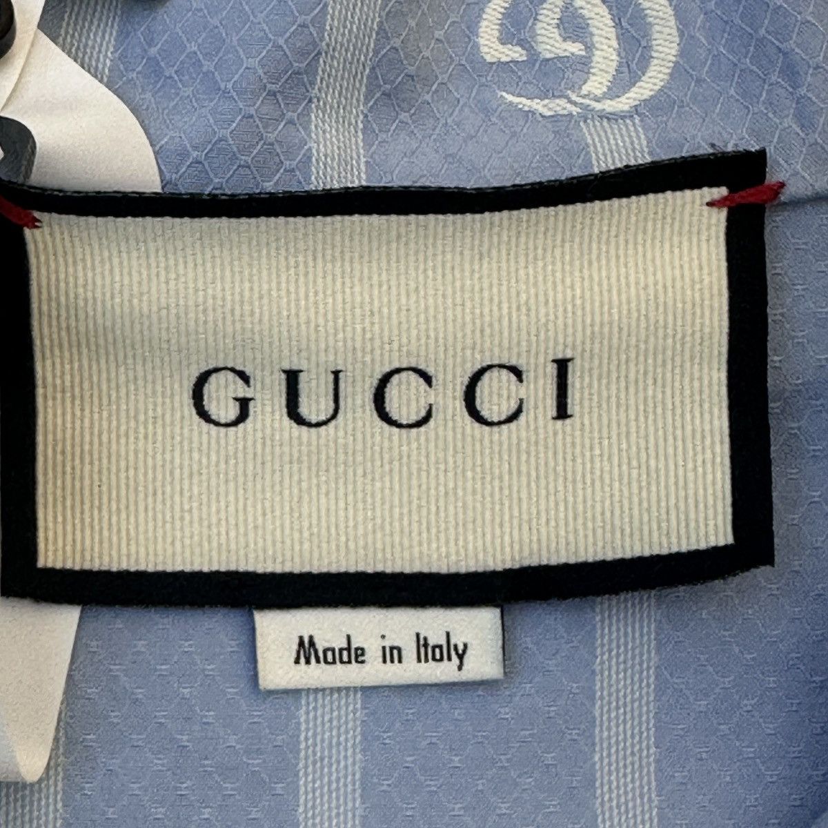 Gucci Gucci Blue and White Striped Cotton Short Sleeve Shirt K26WX Size M / US 6-8 / IT 42-44 - 7 Thumbnail