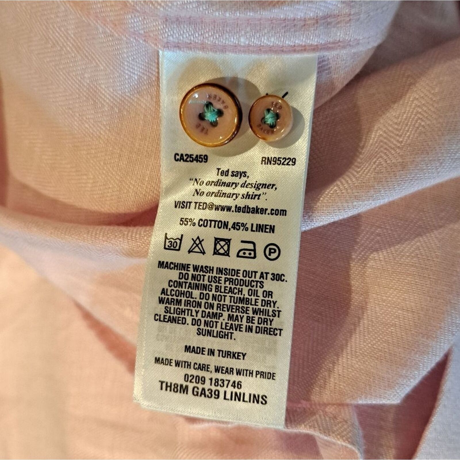 Ted Baker Ted Baker London linen cotton blend pale pink shirt size 6 Size M / US 6-8 / IT 42-44 - 13 Thumbnail