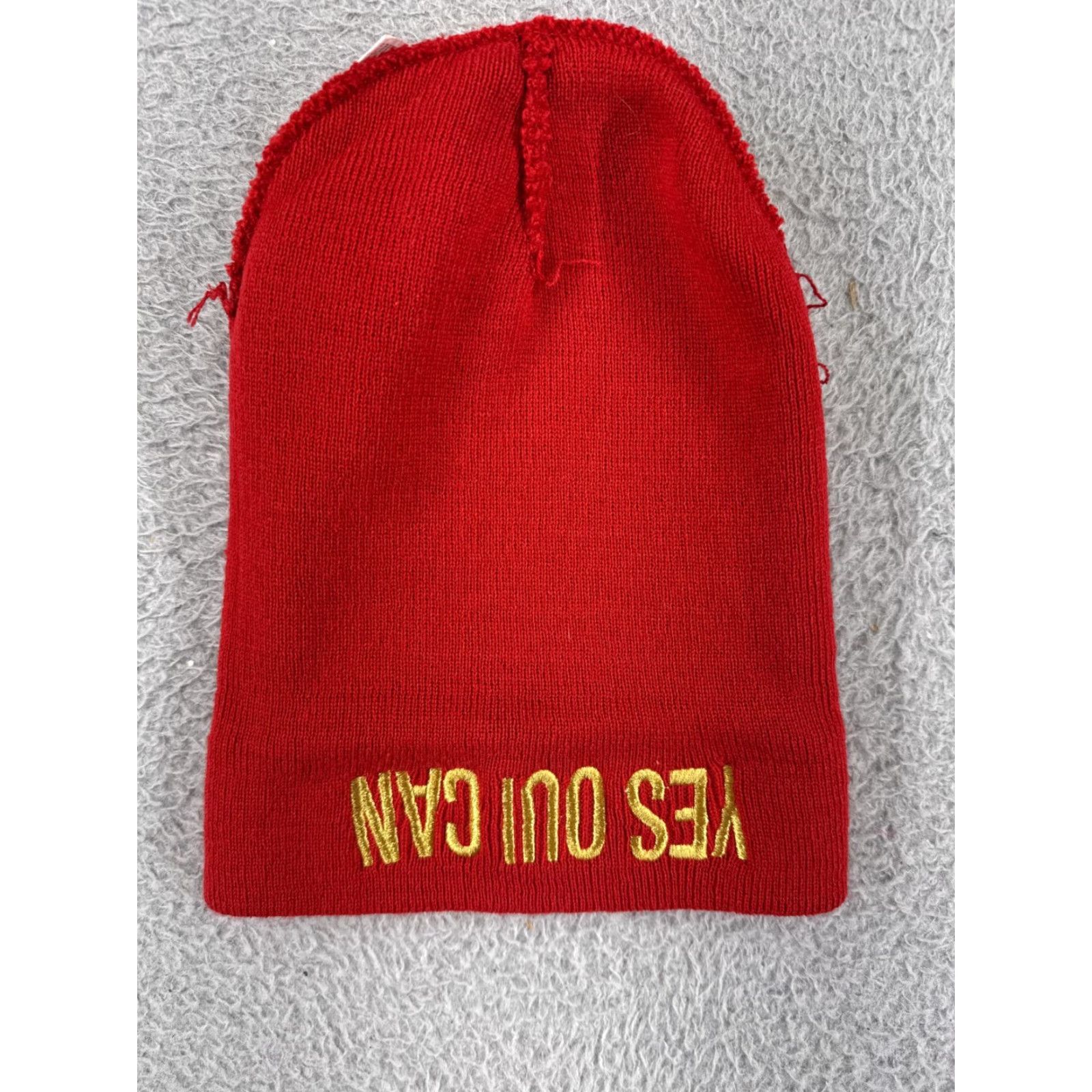 Juicy Couture Juicy Couture Beanie Hat Womens One Size Red Acrylic Knit Logo Beanie Womens 100% Acrylic Fall Winter 90s Designer Theme American Size ONE SIZE - 4 Thumbnail