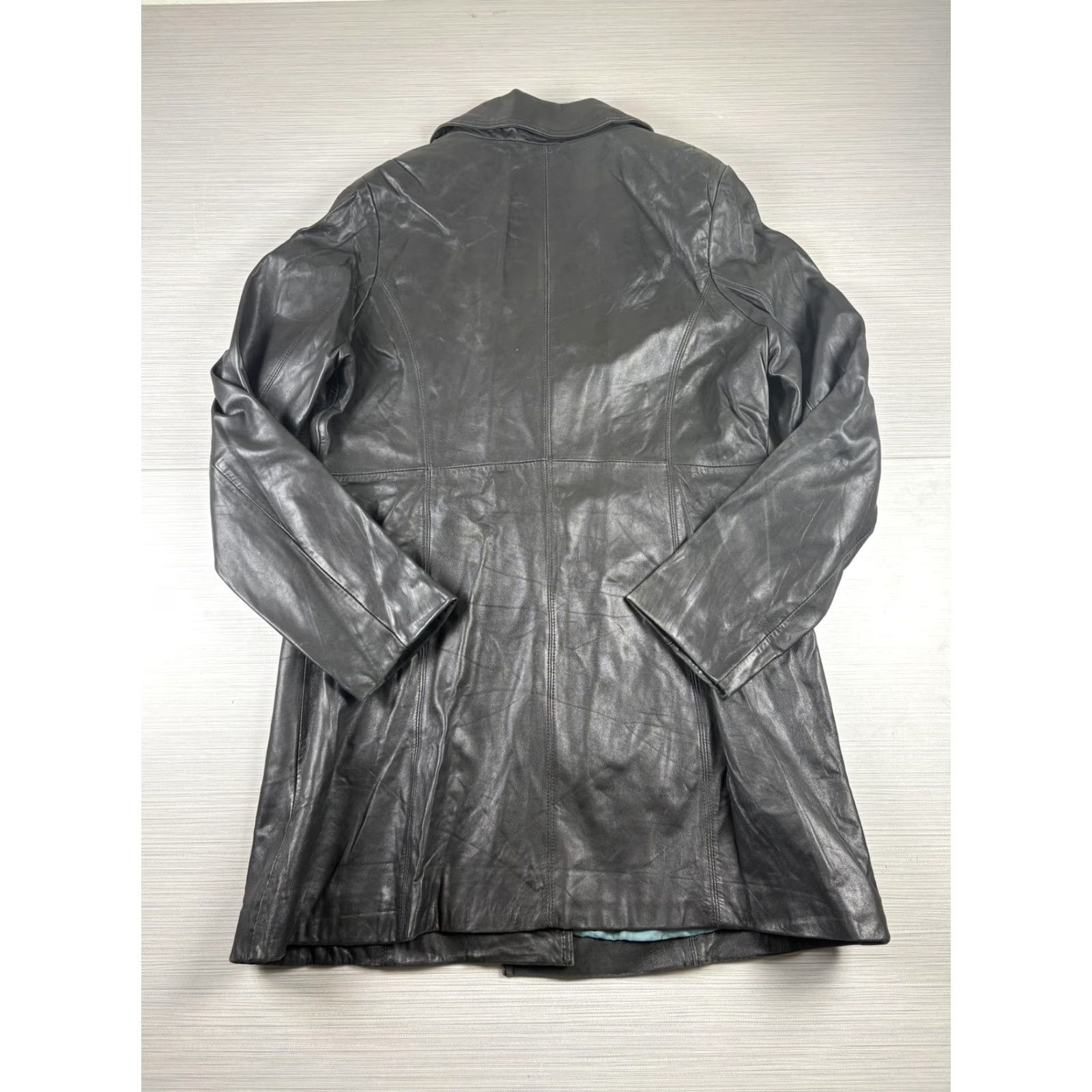 Apt. 9 Apt 9 Jacket Womens Large Black Lambskin Leather Button Front Coat Classic Style Size L / US 10 / IT 46 - 5 Thumbnail