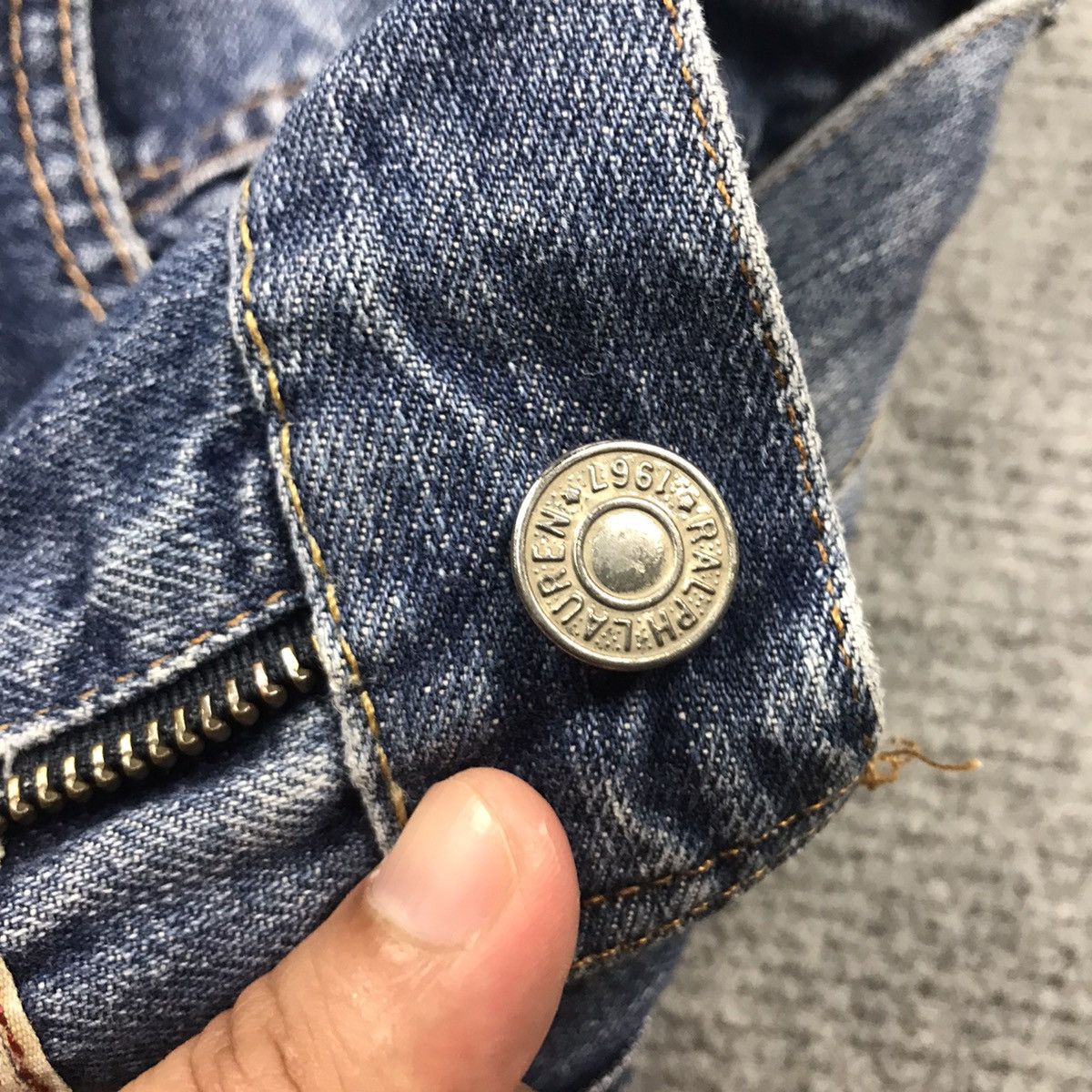 Japanese Brand × Polo Ralph Lauren DISTRESSED POLO RALPH LAUREN PATCHWORK BLUE FADED DENIM PANT Size US 32 / EU 48 - 18 Thumbnail