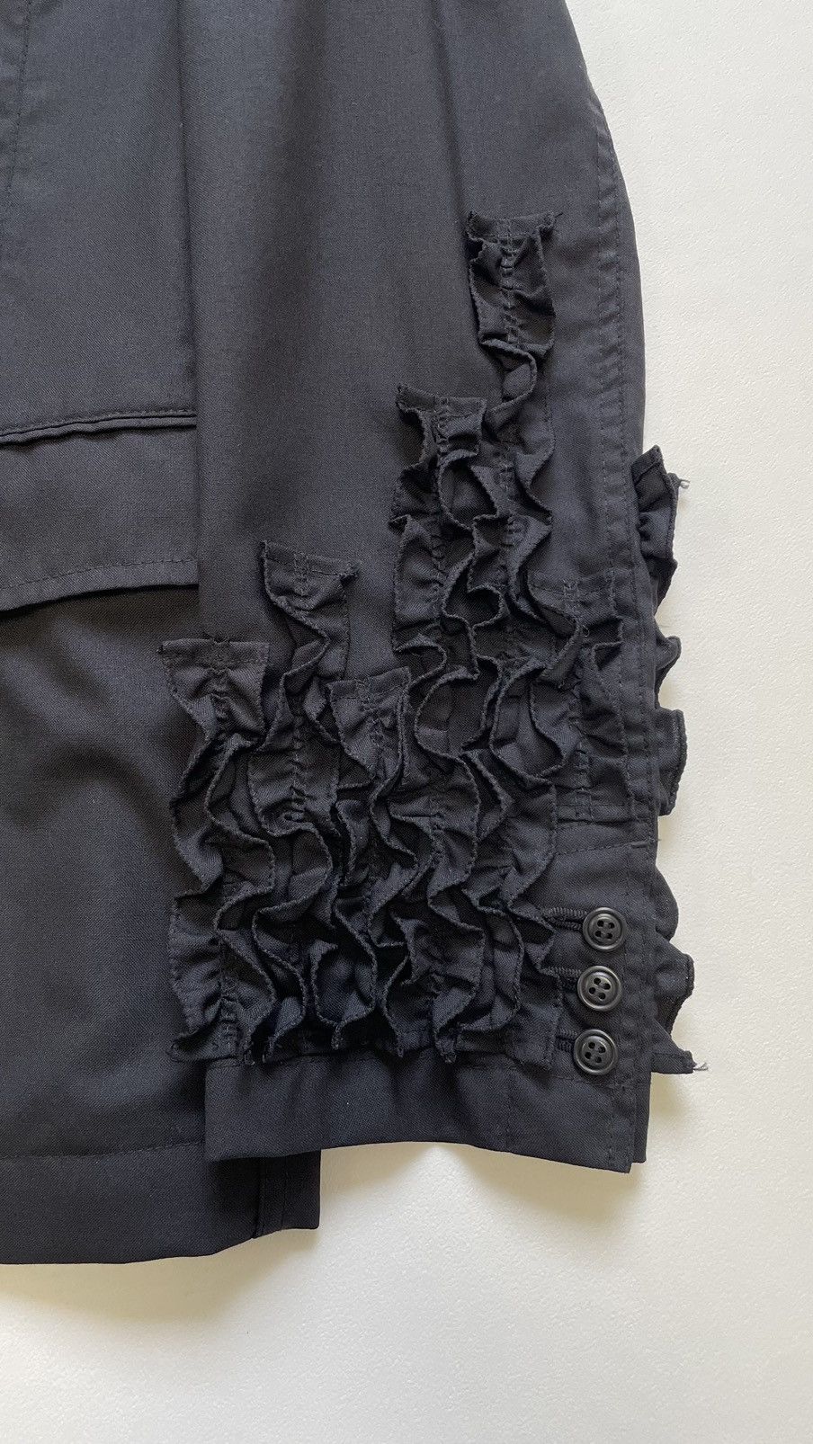 Comme des Garcons S/S 12 ‘Frilled Sleeve’ Black Wool Blazer Size 38R - 9 Thumbnail