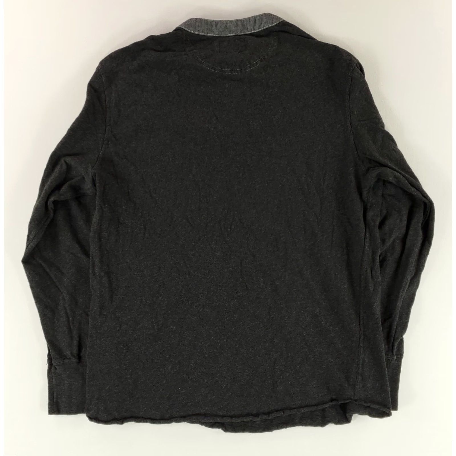 Todd Snyder Todd Snyder Henley Shirt 3 Button Loop Collar Banded Dark Gray Mens XL Shirt Size US XL / EU 56 / 4 - 3 Thumbnail