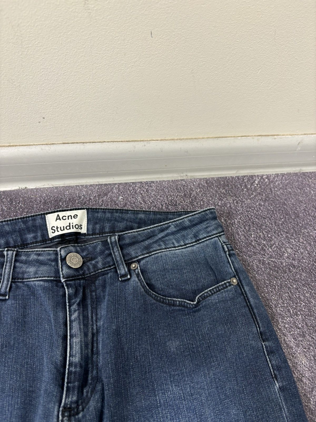 Acne Studios Acne Studios Women’s Skin 5 Deep Navy Blue Denim Jeans Size 28" / US 6 / IT 42 - 6 Thumbnail