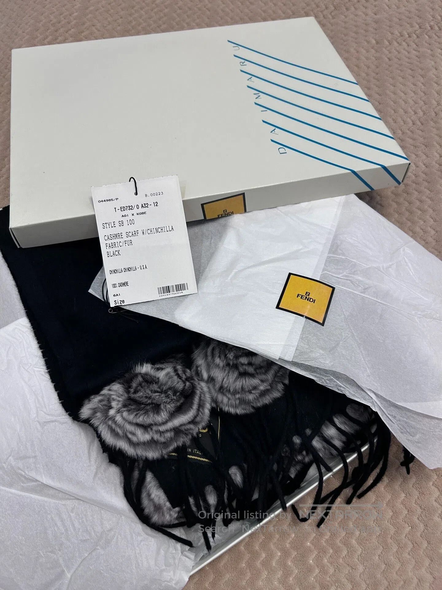 Fendi Fendi Totoro Cashmere Shawl. Size ONE SIZE - 6 Thumbnail