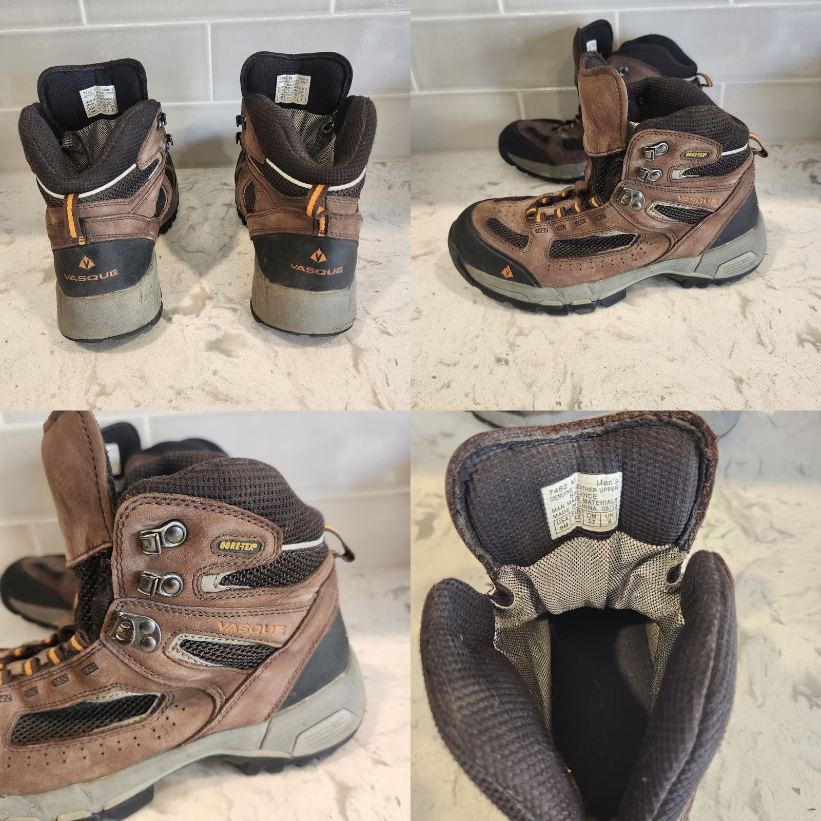 Vasque Vasque Gore Tex Hiking Boots Mens 9M Brown Waterproof Trail Outdoor NO SHOELACES Boots Mens Brown Gore Tex Hiking Boots Size US 8 / EU 41 - 8 Thumbnail